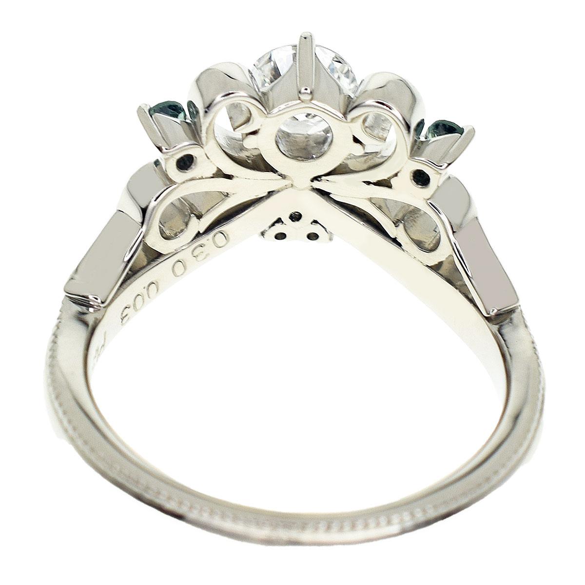 K.uno Platin Prinzessin Tiara 0,30 Karat Diamant seitliche Diamanten Alexandrit Ring (Rundschliff) im Angebot