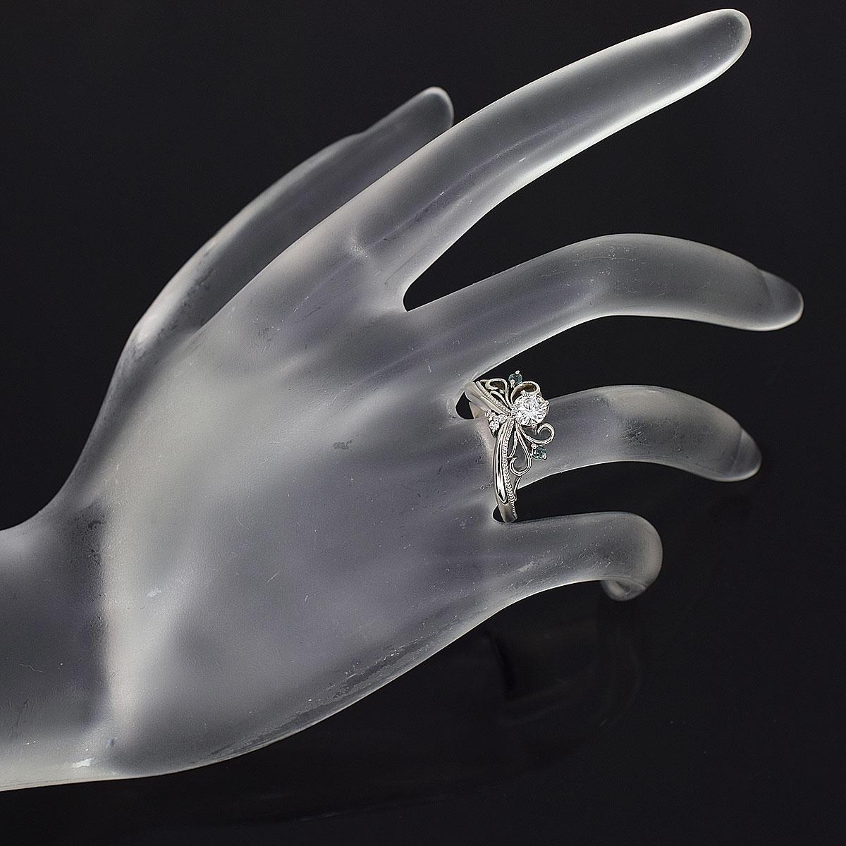 K.uno Platin Prinzessin Tiara 0,30 Karat Diamant seitliche Diamanten Alexandrit Ring im Angebot 3