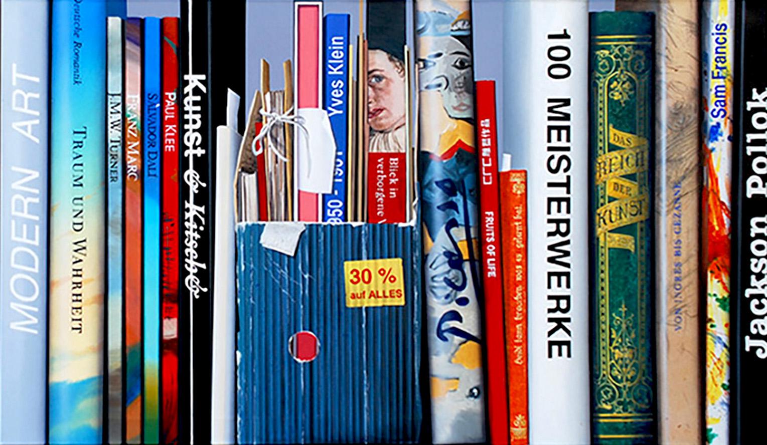 Book Collection by Kuno Vollet - Hyperrealist, Contemporary Painting