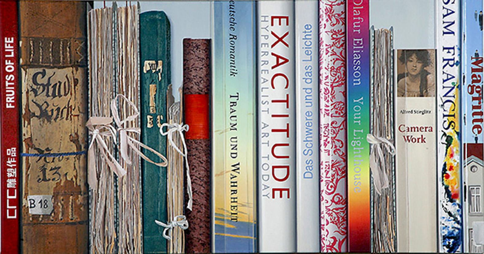 Book Collection Exactitude by Kuno Vollet - Hyperrealist, Contemporary Painting