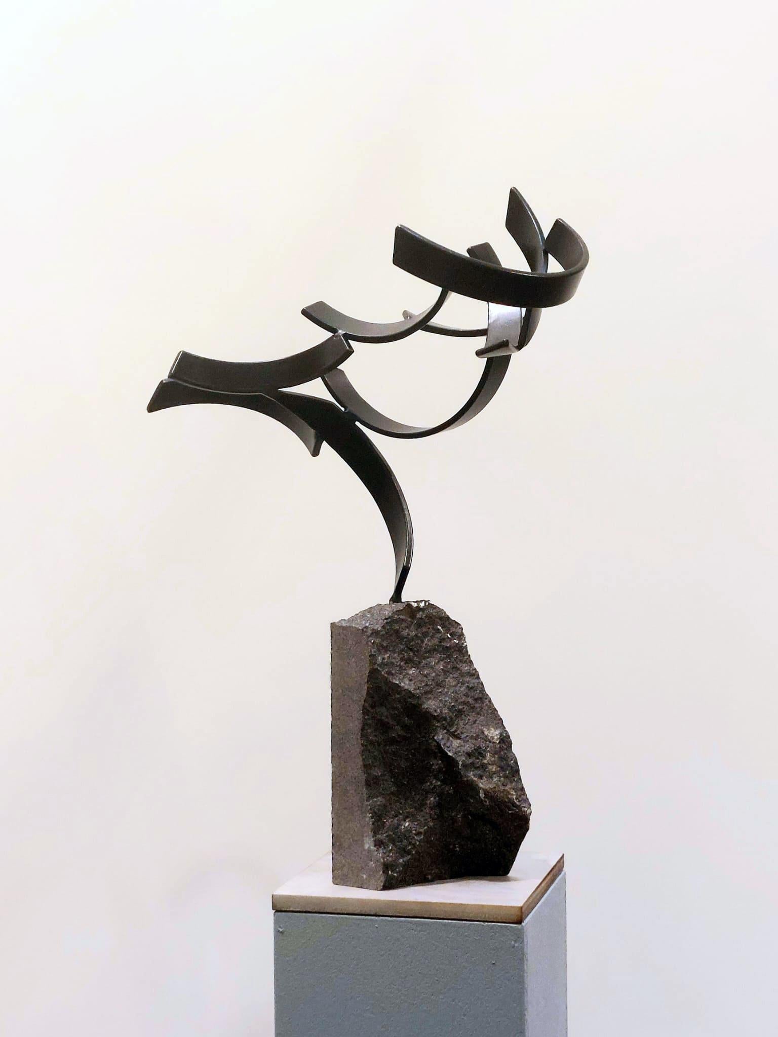 This beautiful large corroded steel  sculpture can be used for indoor or outdoors. It makes for an elegant statement in any garden, lobby or private home.

Artist: Kuno