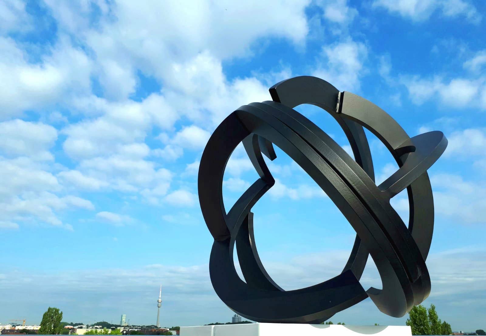 Ambit by Kuno Vollet - Contemporary Black Circle Steel Sculpture 1