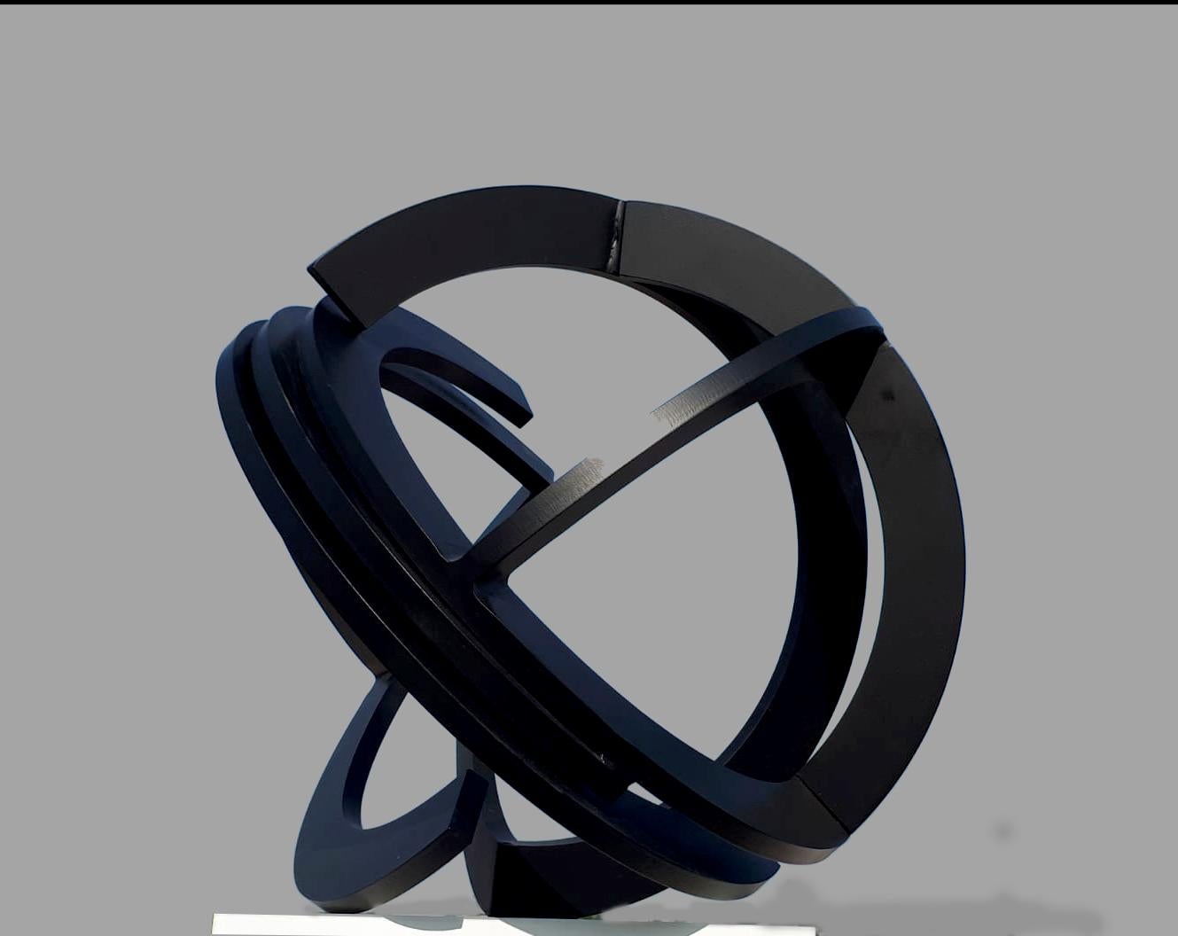 Ambit by Kuno Vollet - Contemporary Black Circle Steel Sculpture 2