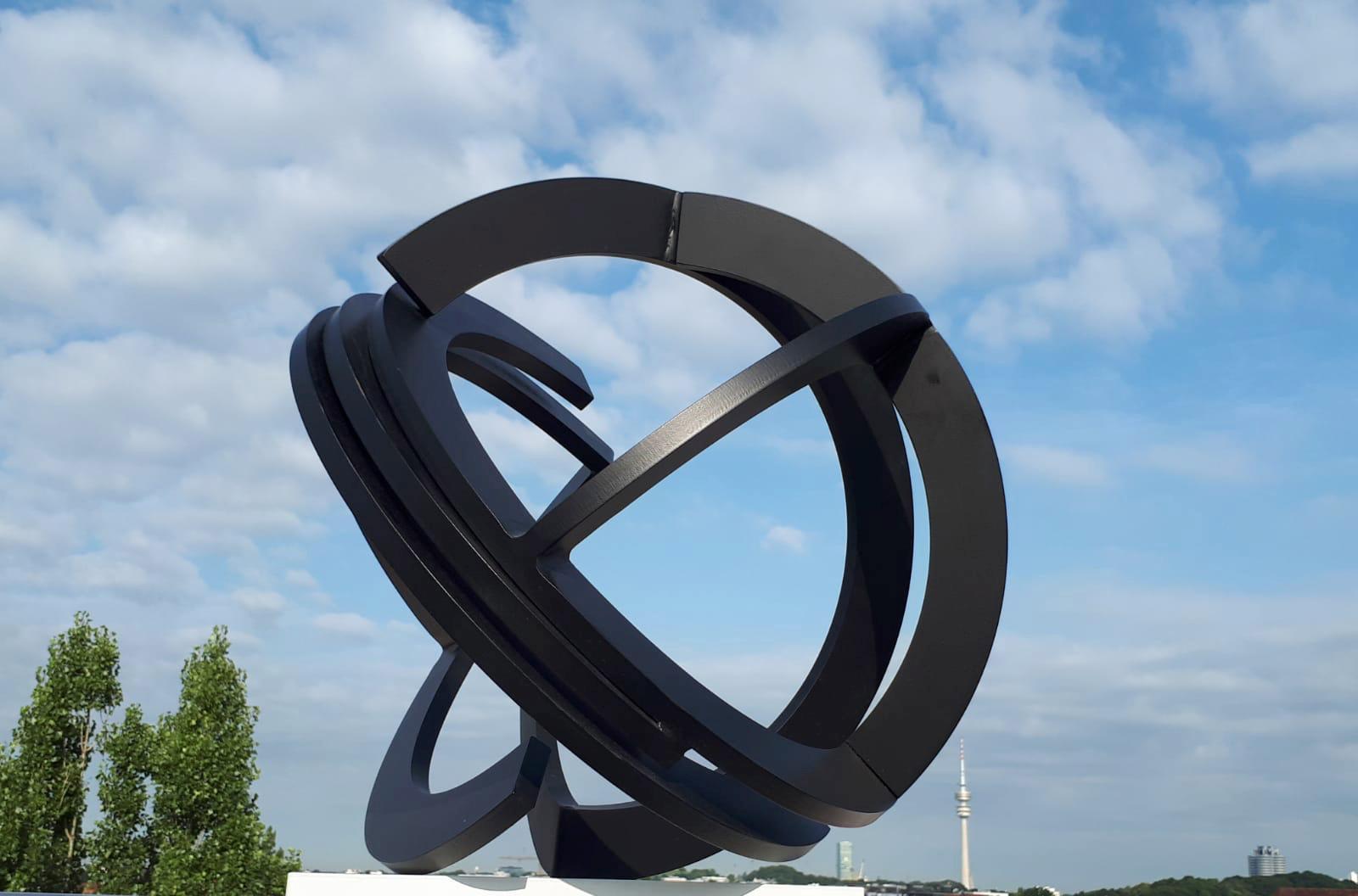Ambit by Kuno Vollet - Contemporary Black Circle Steel Sculpture 4
