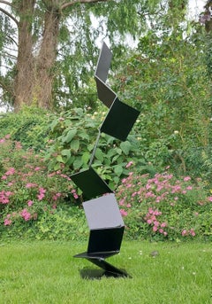 Aspiring Path by Kuno Vollet - Contemporary Black Steel sculpture for Outdoors