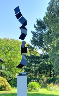 Aspiring Path by Kuno Vollet - Contemporary Black Steel sculpture for Outdoors