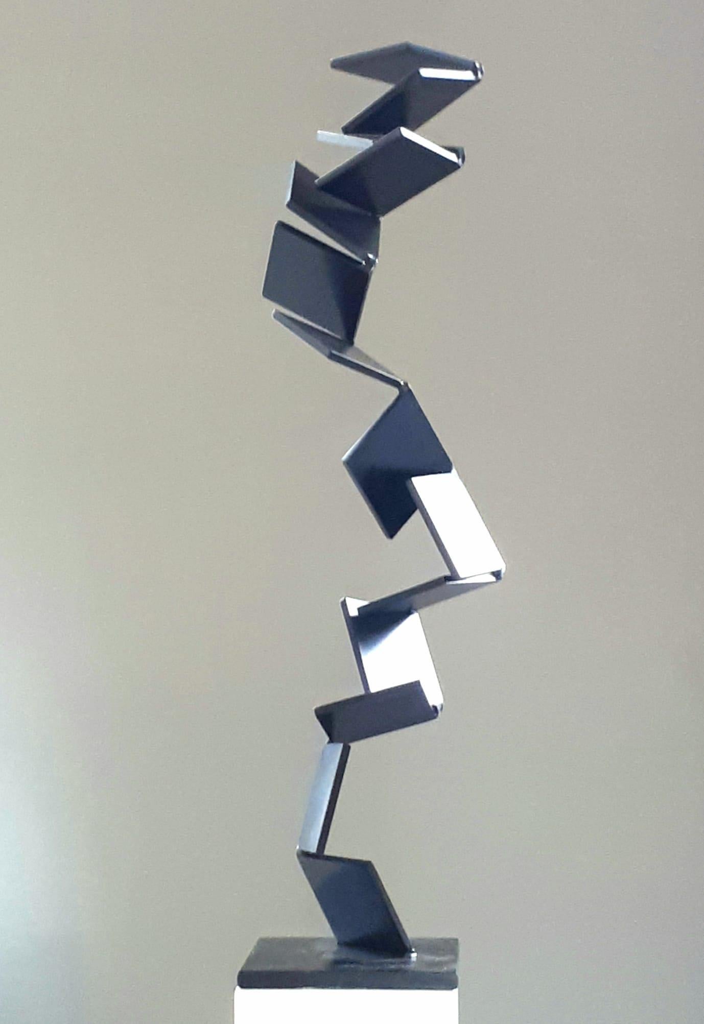 Aspiring Path by Kuno Vollet - Contemporary Blue Steel sculpture for Outdoors For Sale 1