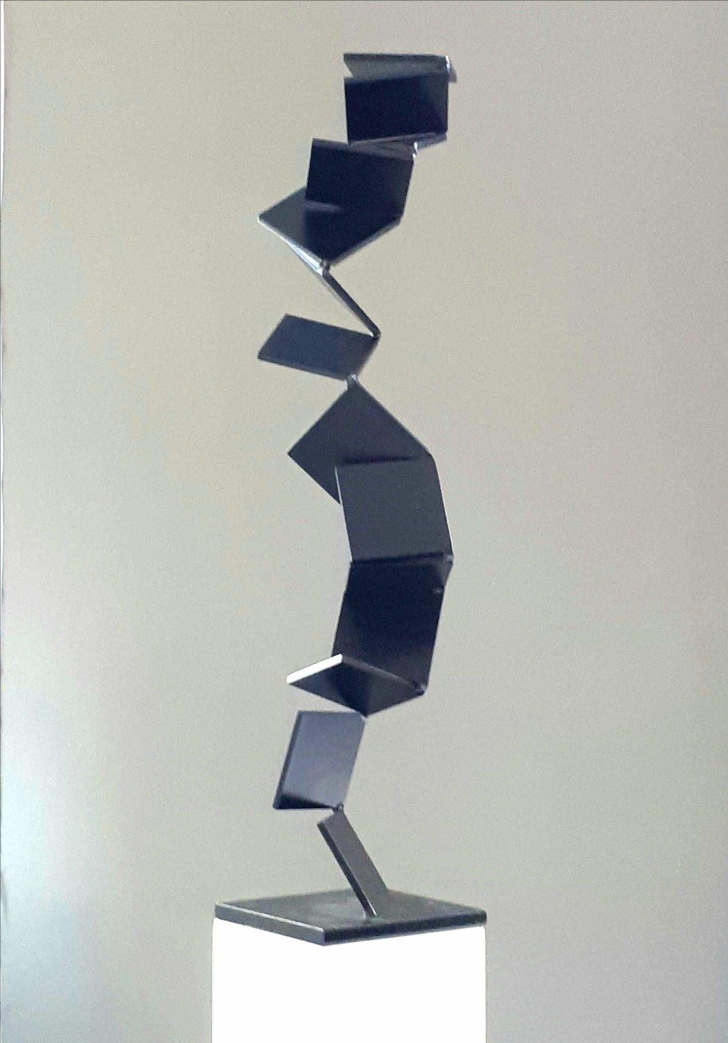 Aspiring Path by Kuno Vollet - Contemporary Blue Steel sculpture for Outdoors For Sale 2