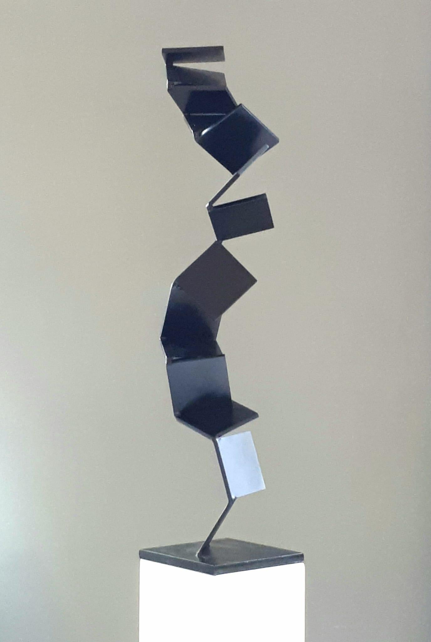 Aspiring Path by Kuno Vollet - Contemporary Blue Steel sculpture for Outdoors For Sale 3