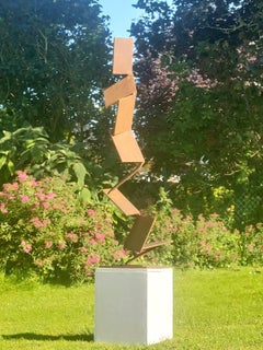 Aspiring Path by Kuno Vollet - Contemporary Rusted Steel sculpture for Outdoors