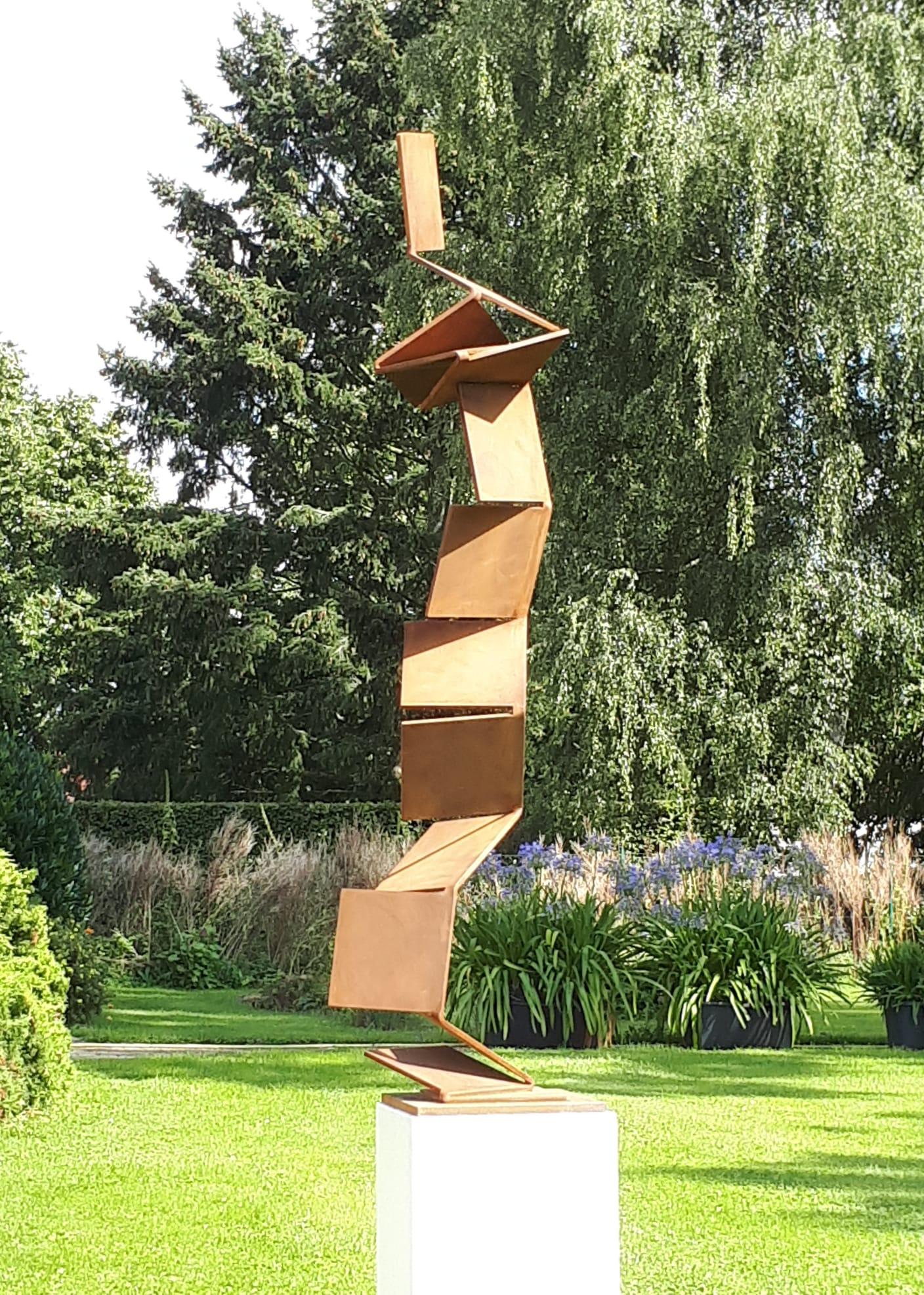 Artist: Kuno Vollet

Title: Aspiring Path

Contemporary rusted steel sculpture for inside or garden outdoor spaces.

Stunning large artwork. Possible to put on a pedestal or directly on to the ground.

Born in 1951 in Petersaurach, located in Upper