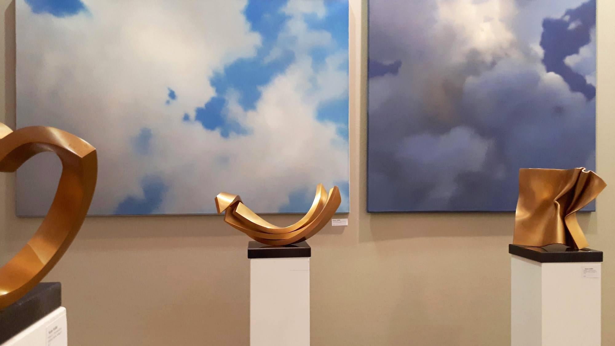 Balance by Kuno Vollet - Contemporary elegant Golden polished Bronze sculpture 2