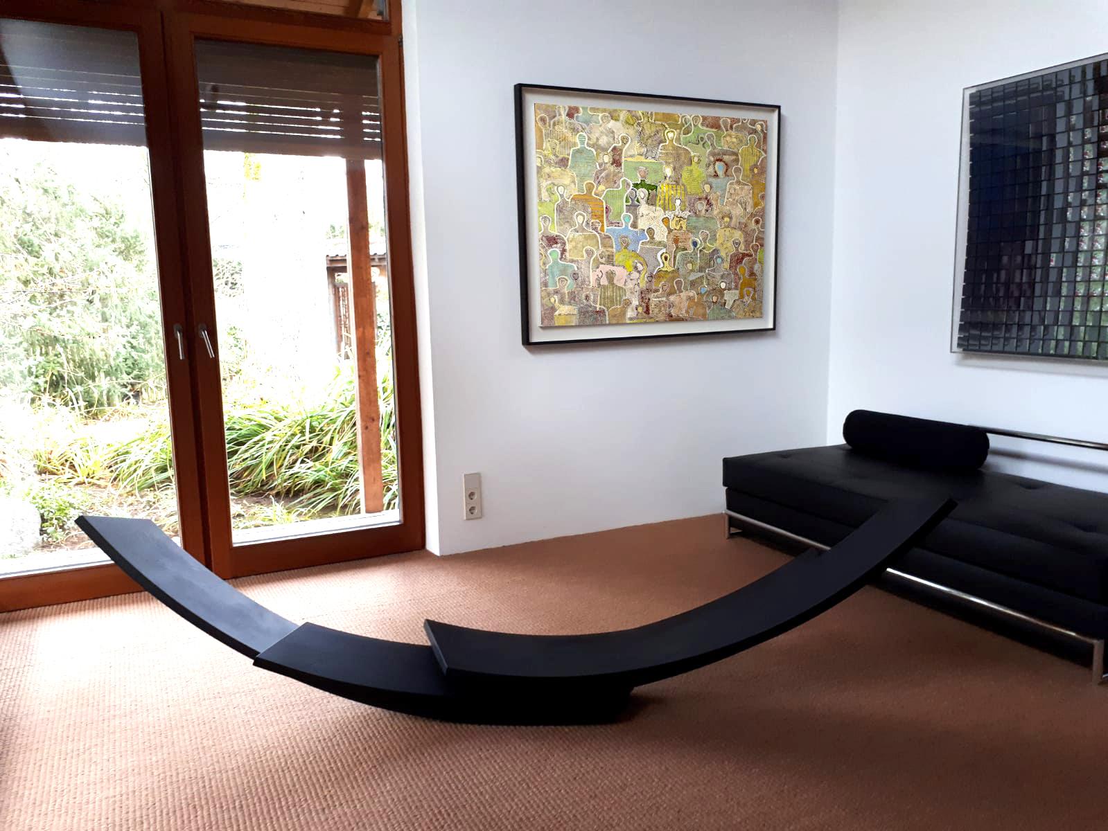 Balance by Kuno Vollet - Grande sculpture contemporaine en acier noir  en vente 1