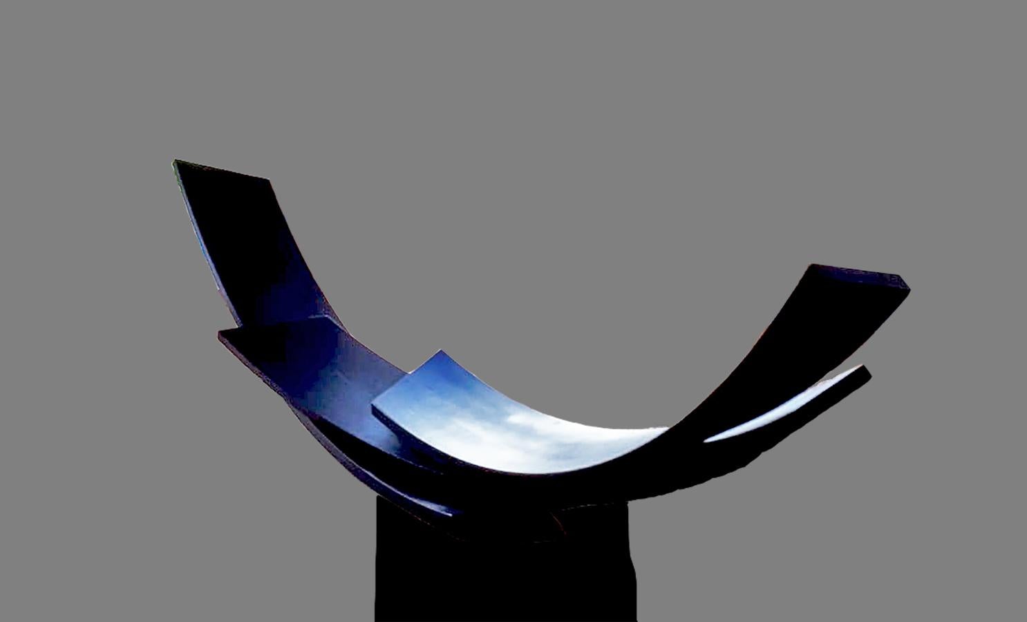 Balance di Kuno Vollet - Grande scultura contemporanea in acciaio nero in vendita 2