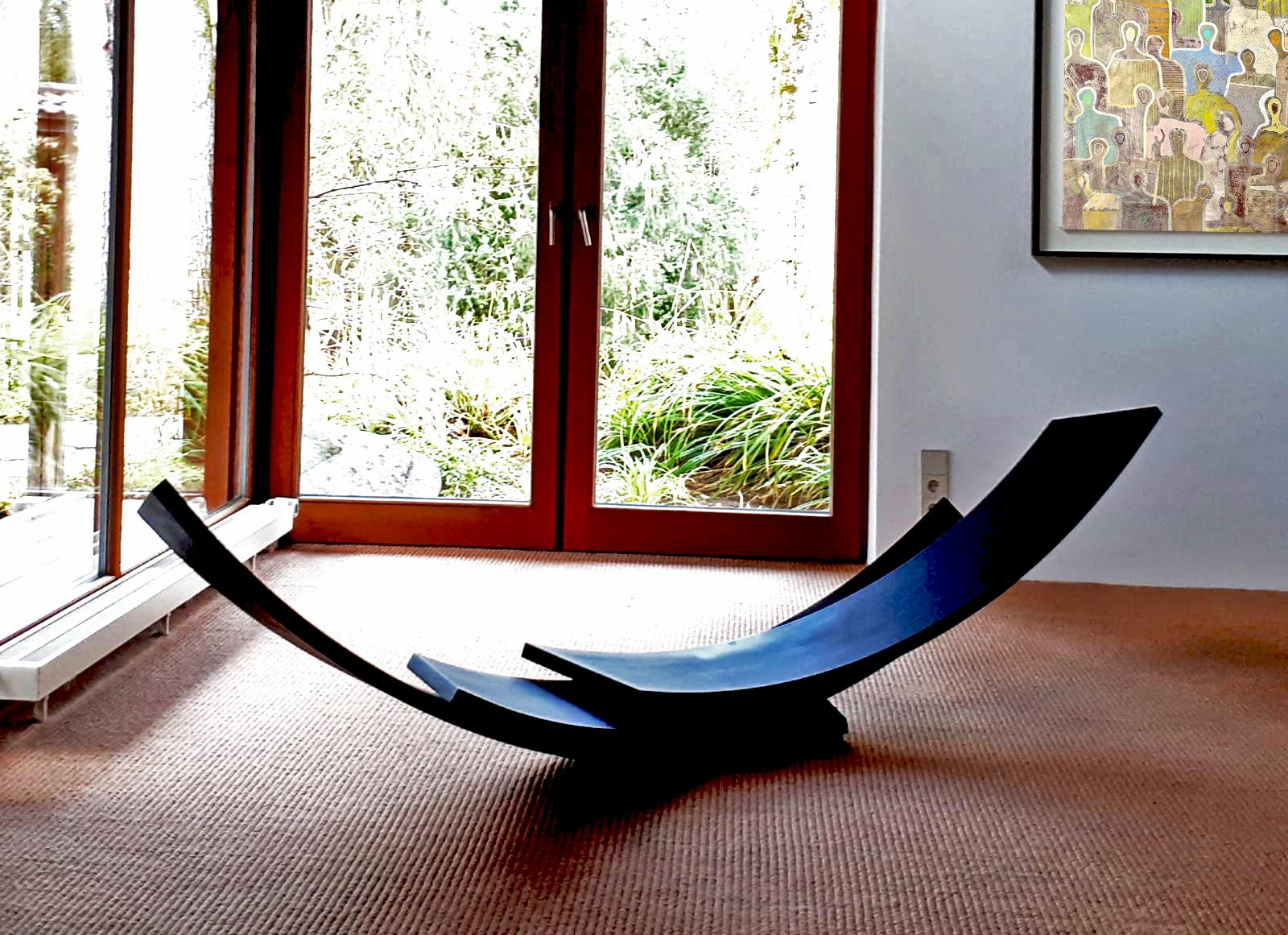 Balance di Kuno Vollet - Grande scultura contemporanea in acciaio nero in vendita 6