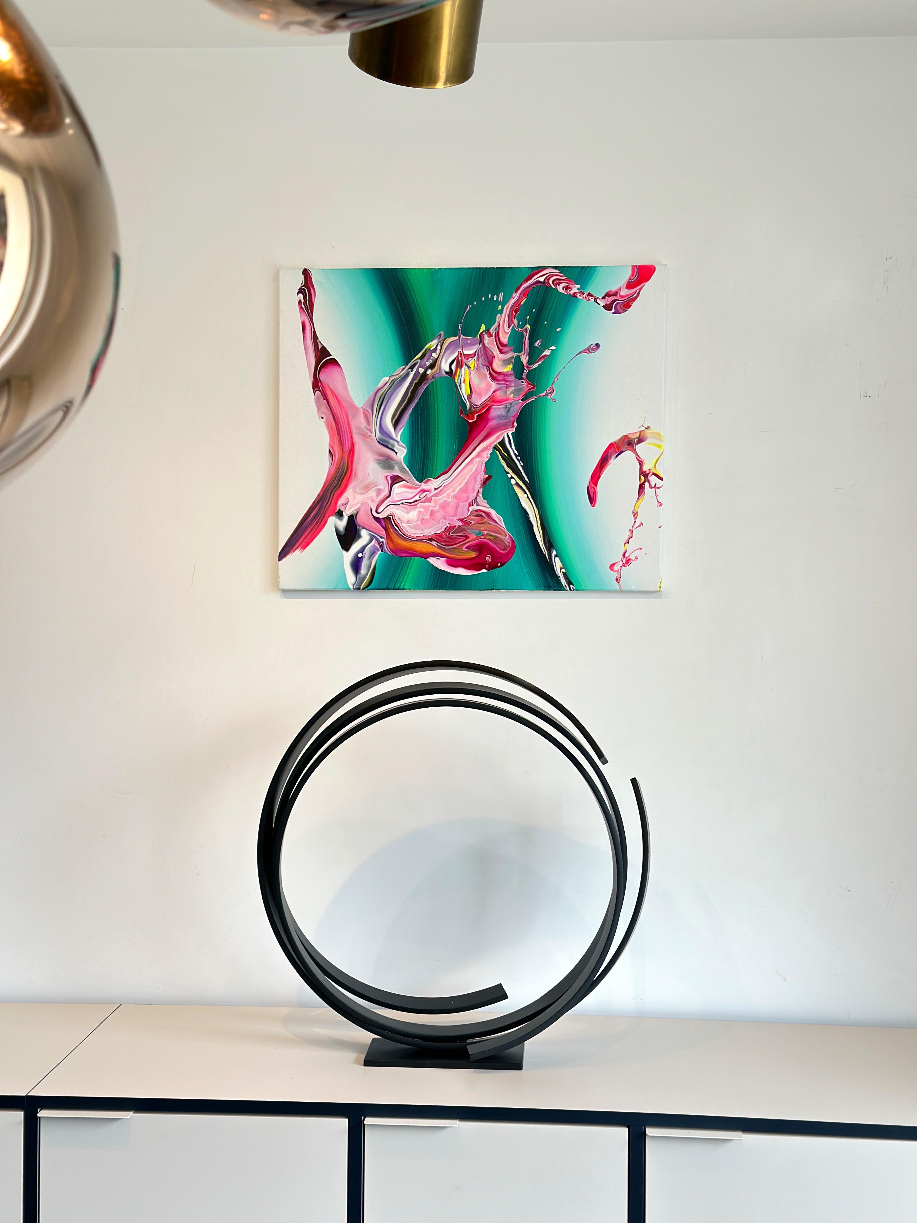 Black Orbit by Kuno Vollet - Large Contemporary Round Orbit sculpture  For Sale 2