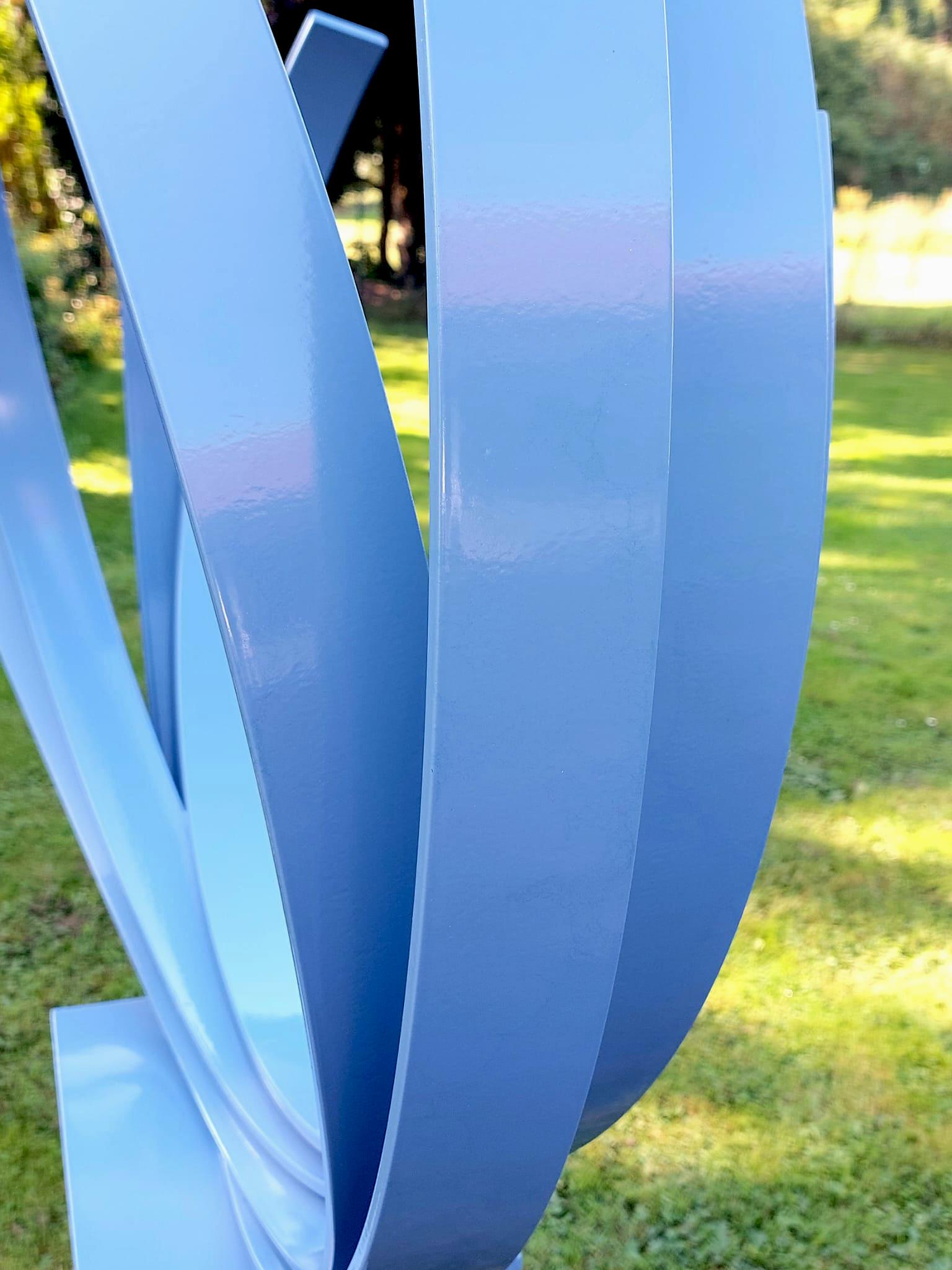 Blue Orbit by Kuno Vollet - Large Contemporary Round Orbit sculpture For Sale 11