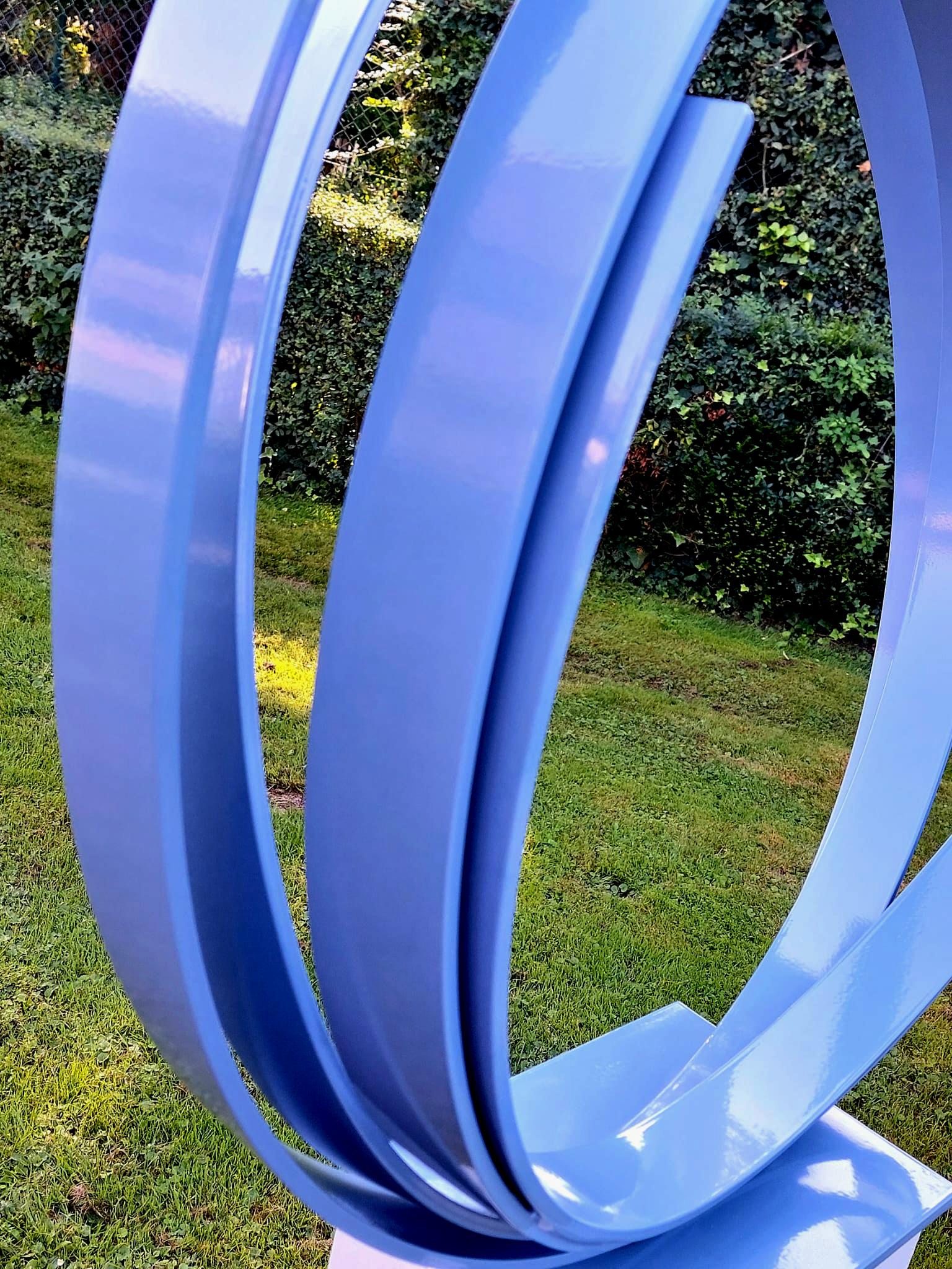 Blue Orbit by Kuno Vollet - Large Contemporary Round Orbit sculpture For Sale 2