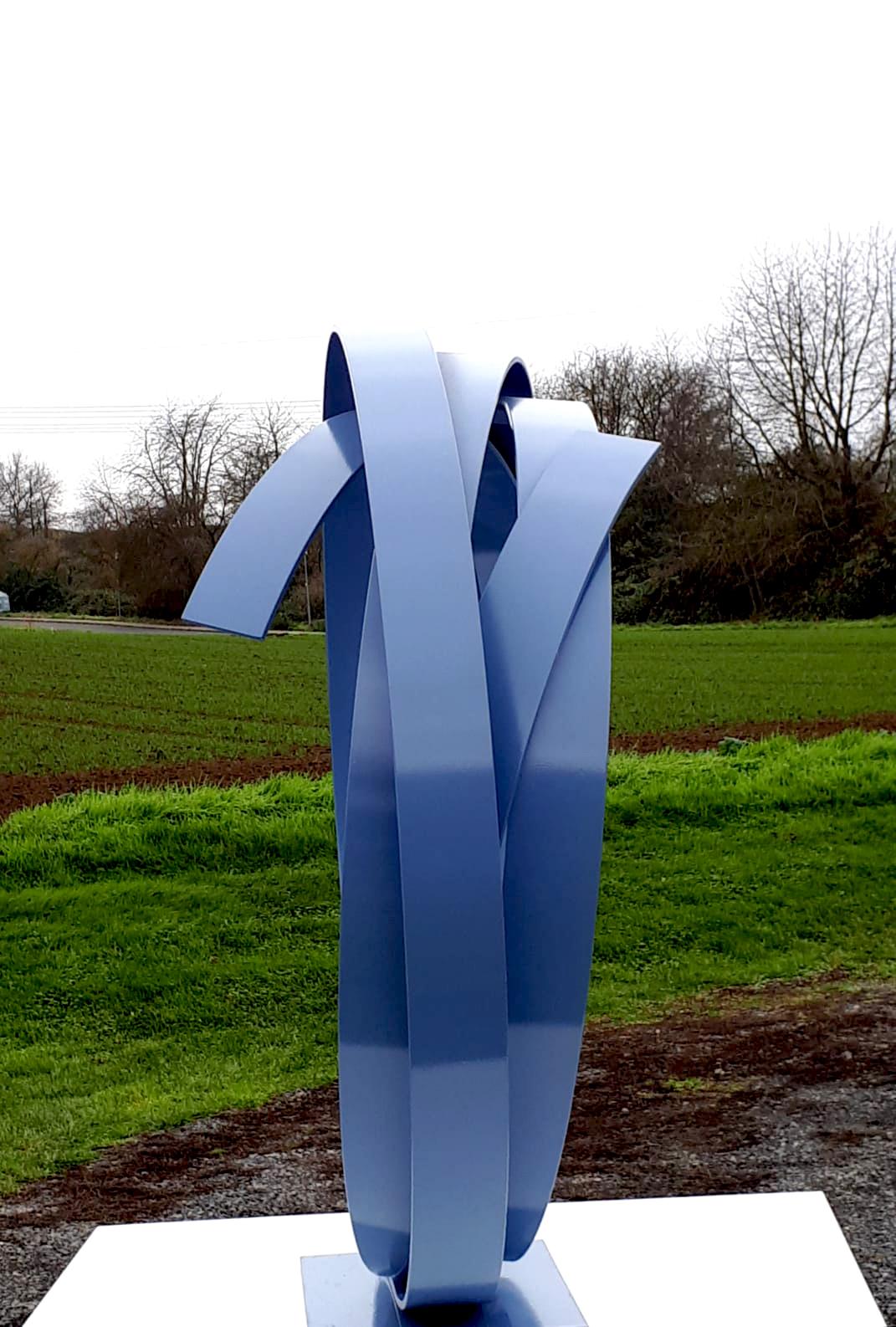 A large contemporary blue steel sculpture. Beautiful on the floor or a pedestal. 
A contemporary statement piece full of elegance and movement.
_______________________________________________________________________

About the Gallery:
Folly and