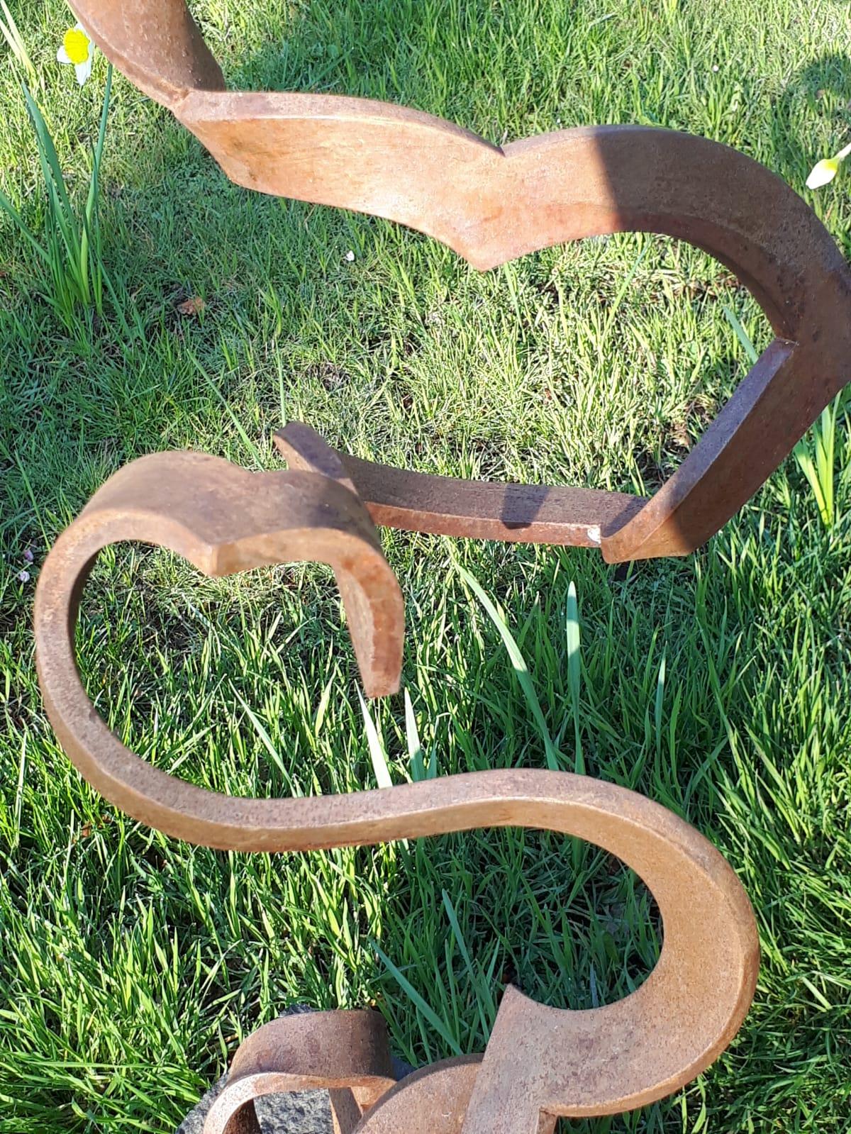 Dancing Spiral by Kuno Vollet - Contemporary Rusted Steel sculpture for Outdoors 5