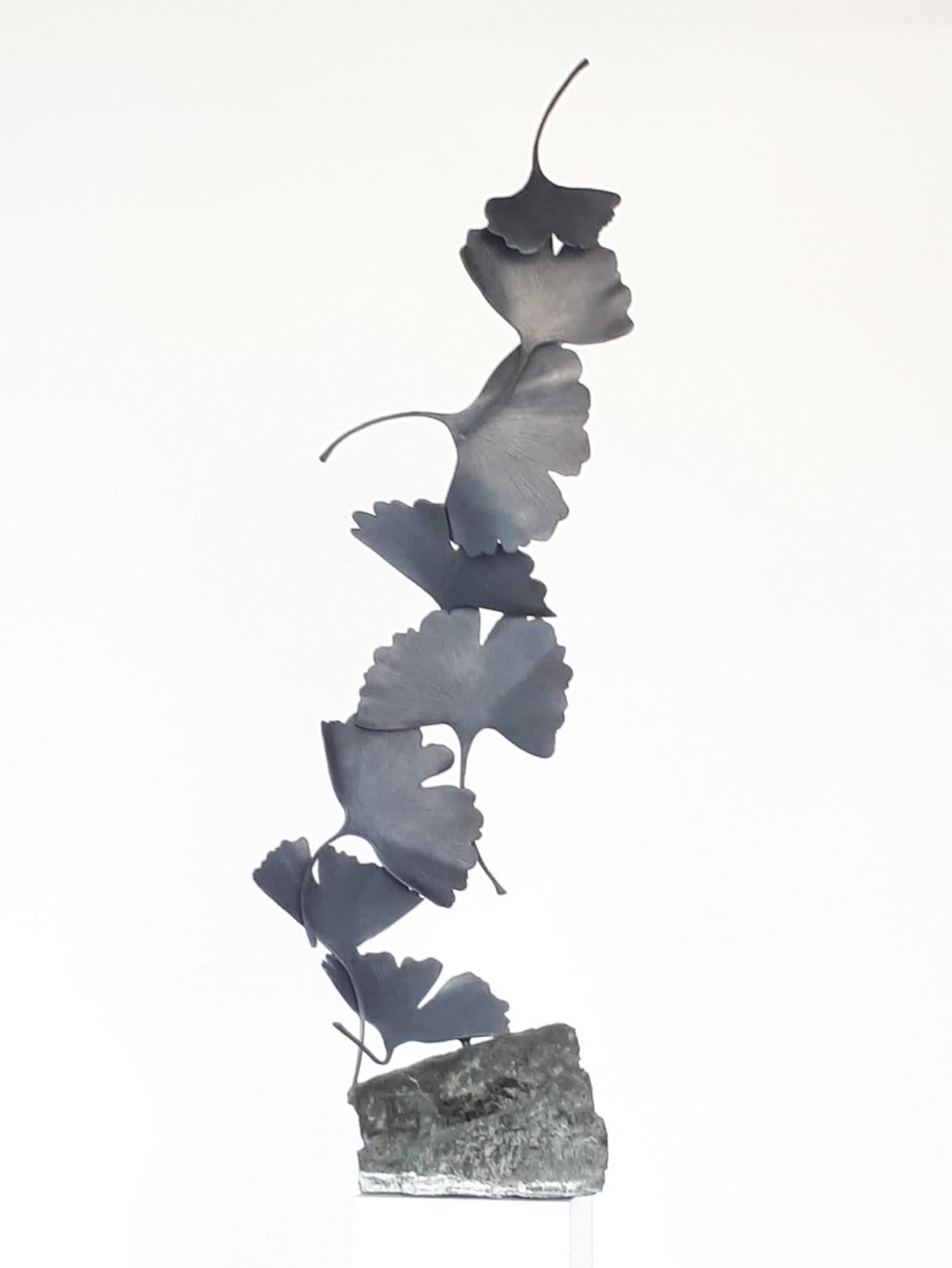 Artist: Kuno Vollet

Title: Bronze Gingko with 8 leaves sculpture

Materials: Cast bronze, white marble base

Size: 80 x 10 x 10 cm

_______________________________________________________________________

This small elegant original bronze