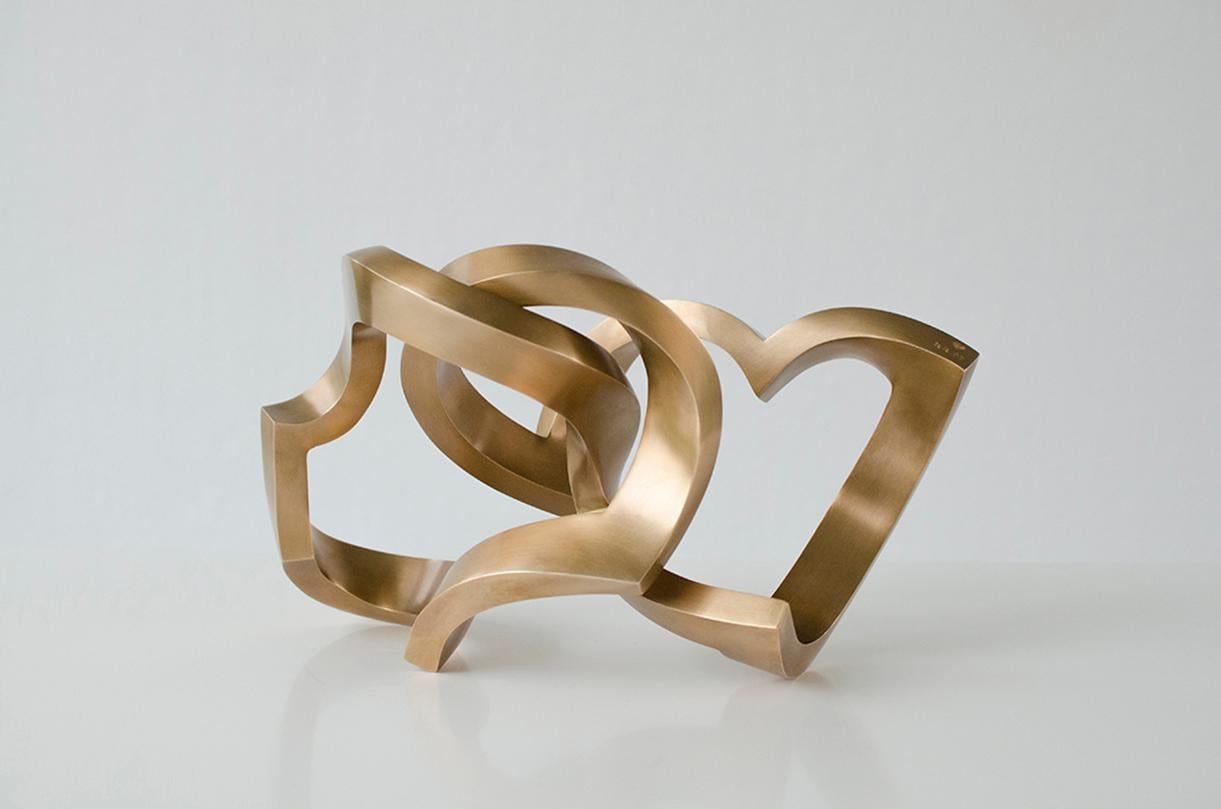 Infinitum by Kuno Vollet -Contemporary Abstract Gold Bronze sculpture For Sale 2