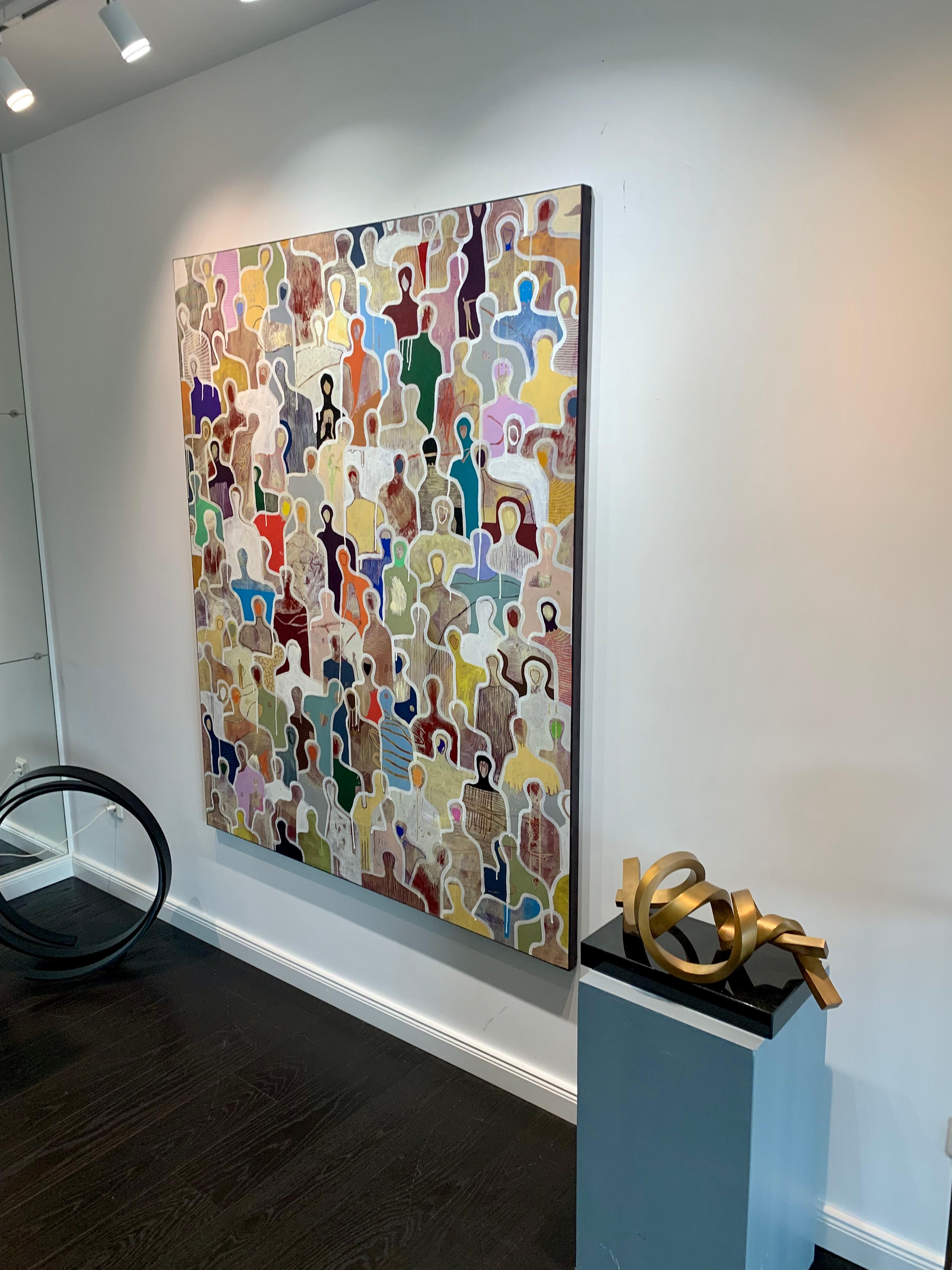 Infinitum by Kuno Vollet -Contemporary Abstract Gold Bronze sculpture For Sale 7