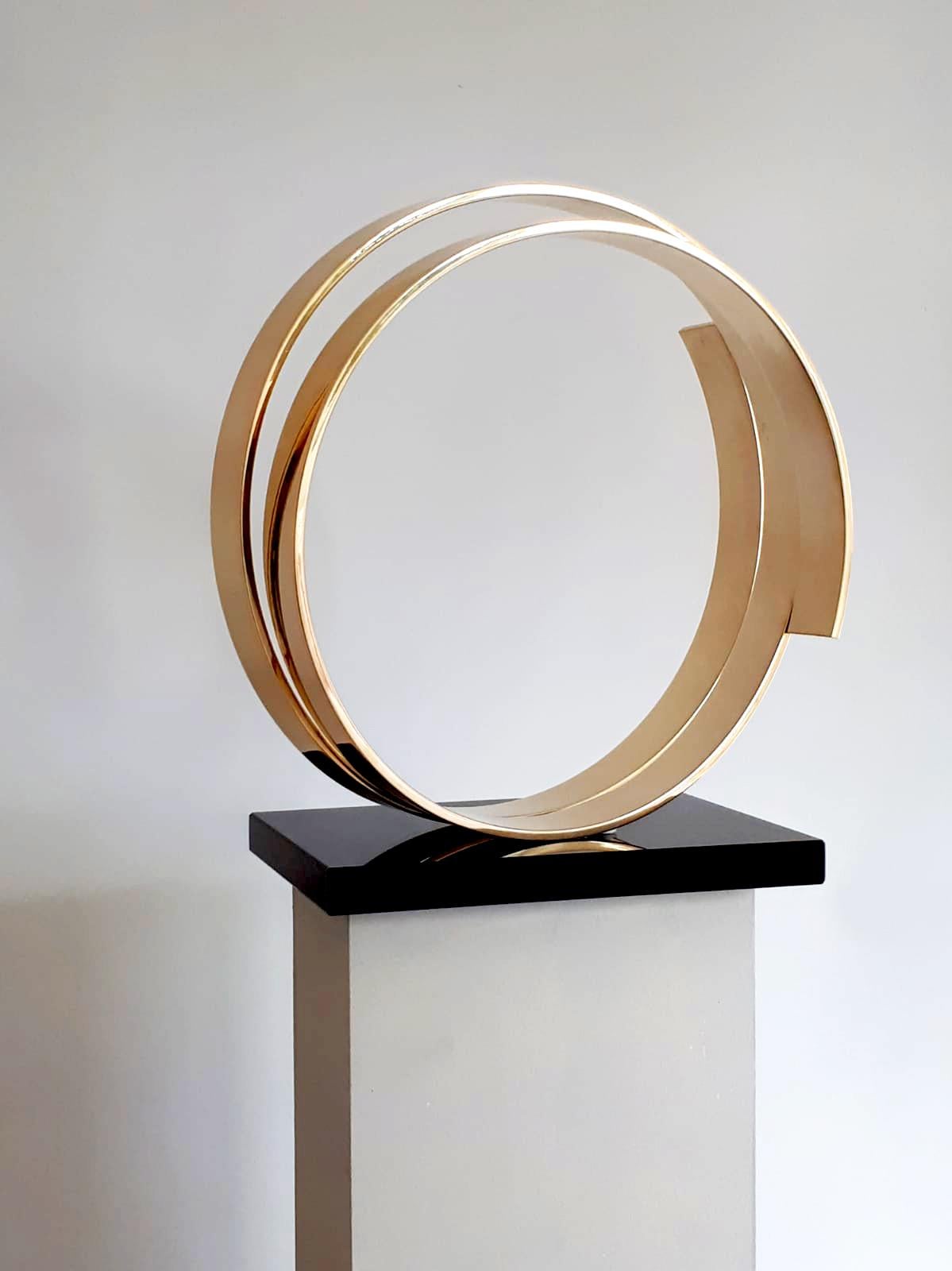 Beautiful polished bronze to a light golden color. This stunning contemporary sculpture is a timeless and elegant piece. Circular lines are shaping the shiny metal into an abstract artwork like no other.

About the Gallery:
Folly and Muse was