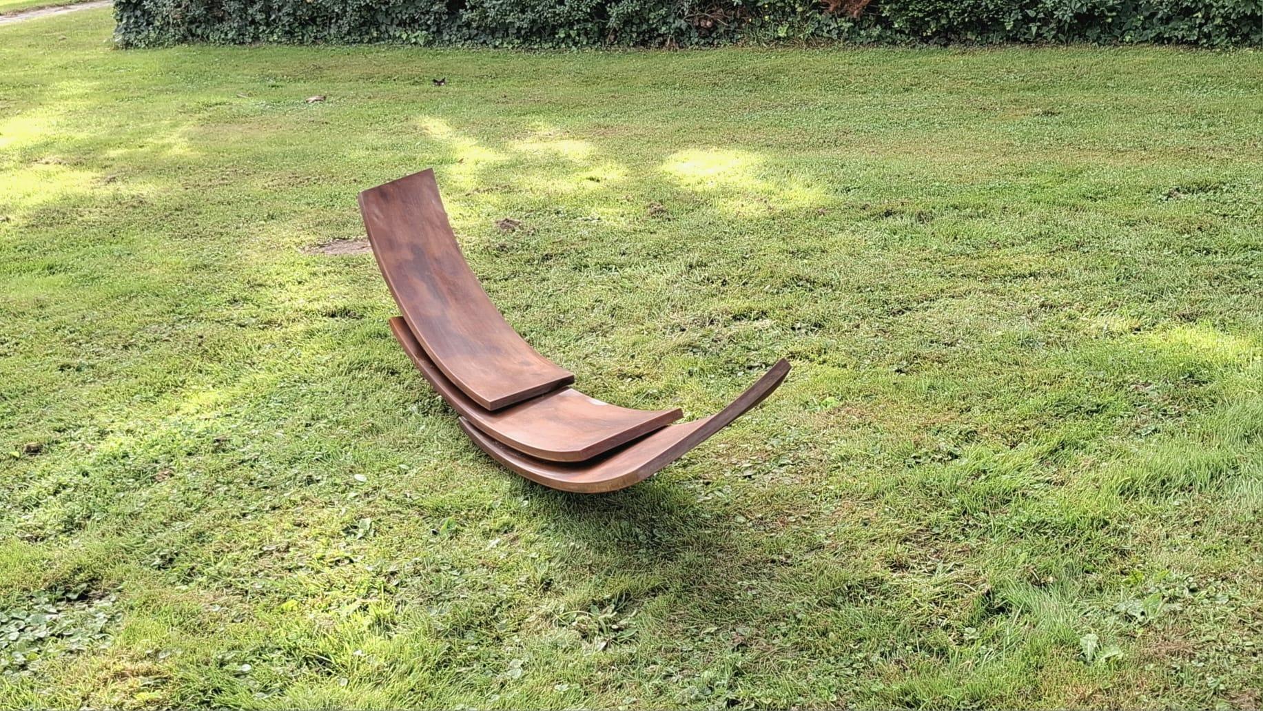 Large Balance by Kuno Vollet Contemporary rusted steel sculpture for In/Outdoors For Sale 2