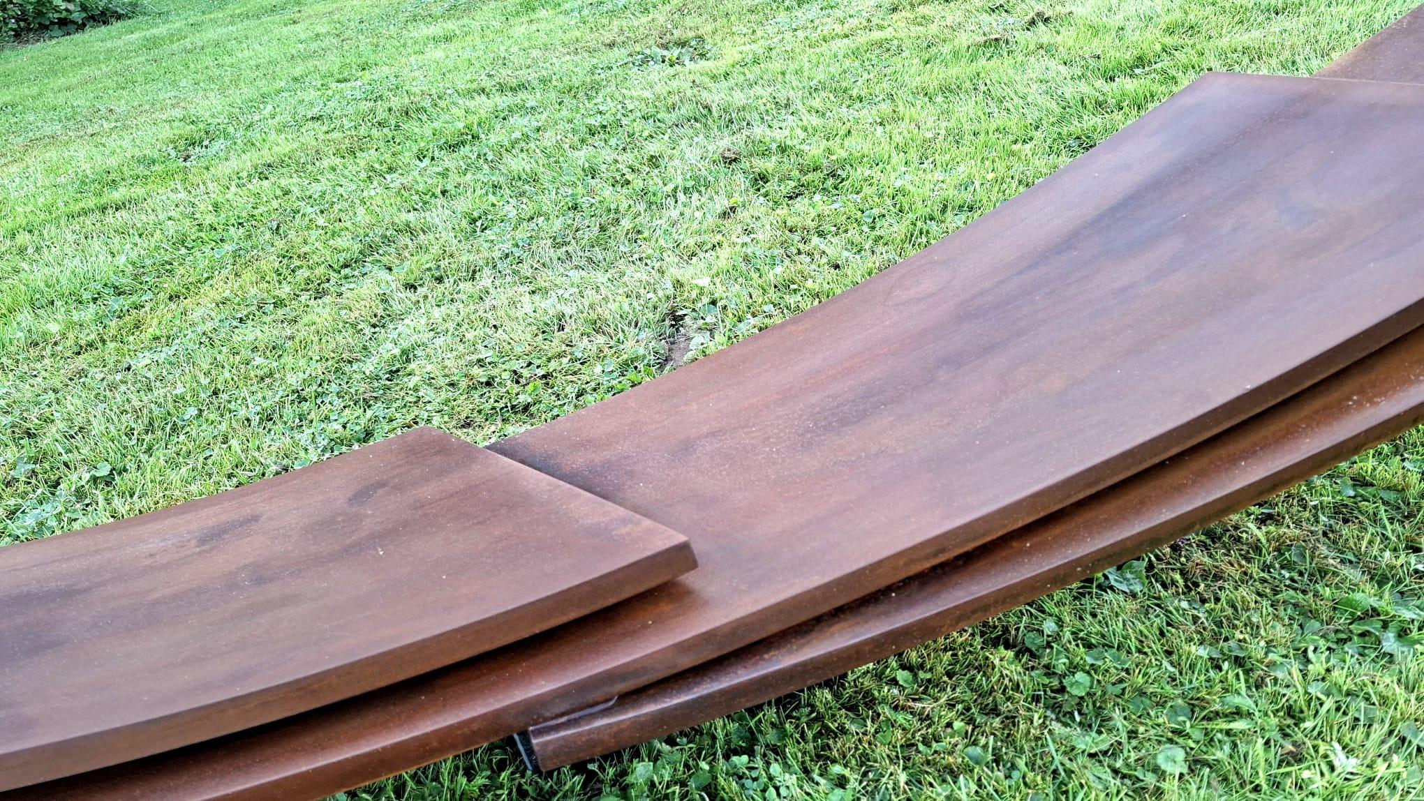 Large Balance by Kuno Vollet Contemporary rusted steel sculpture for In/Outdoors For Sale 3