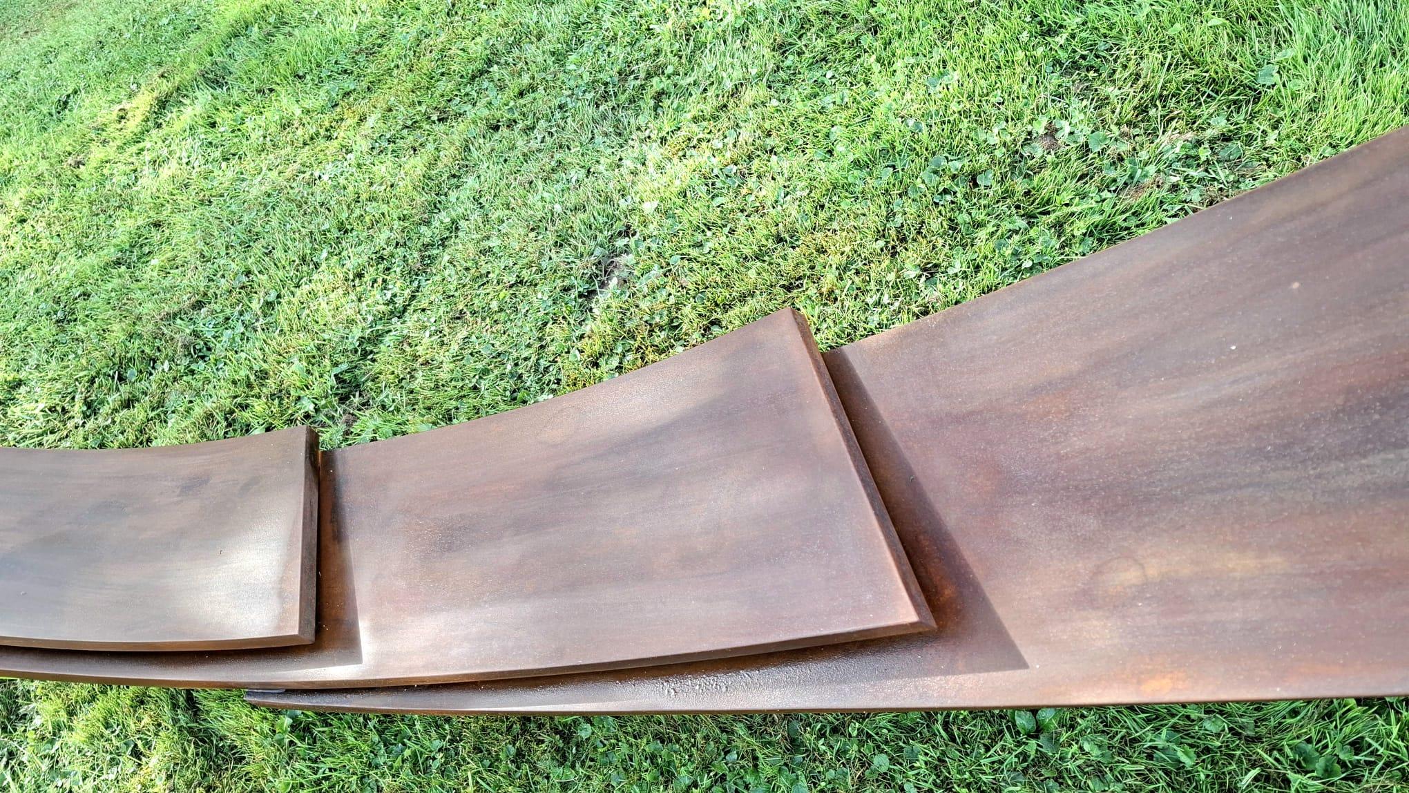 Large Balance by Kuno Vollet Contemporary rusted steel sculpture for In/Outdoors For Sale 4