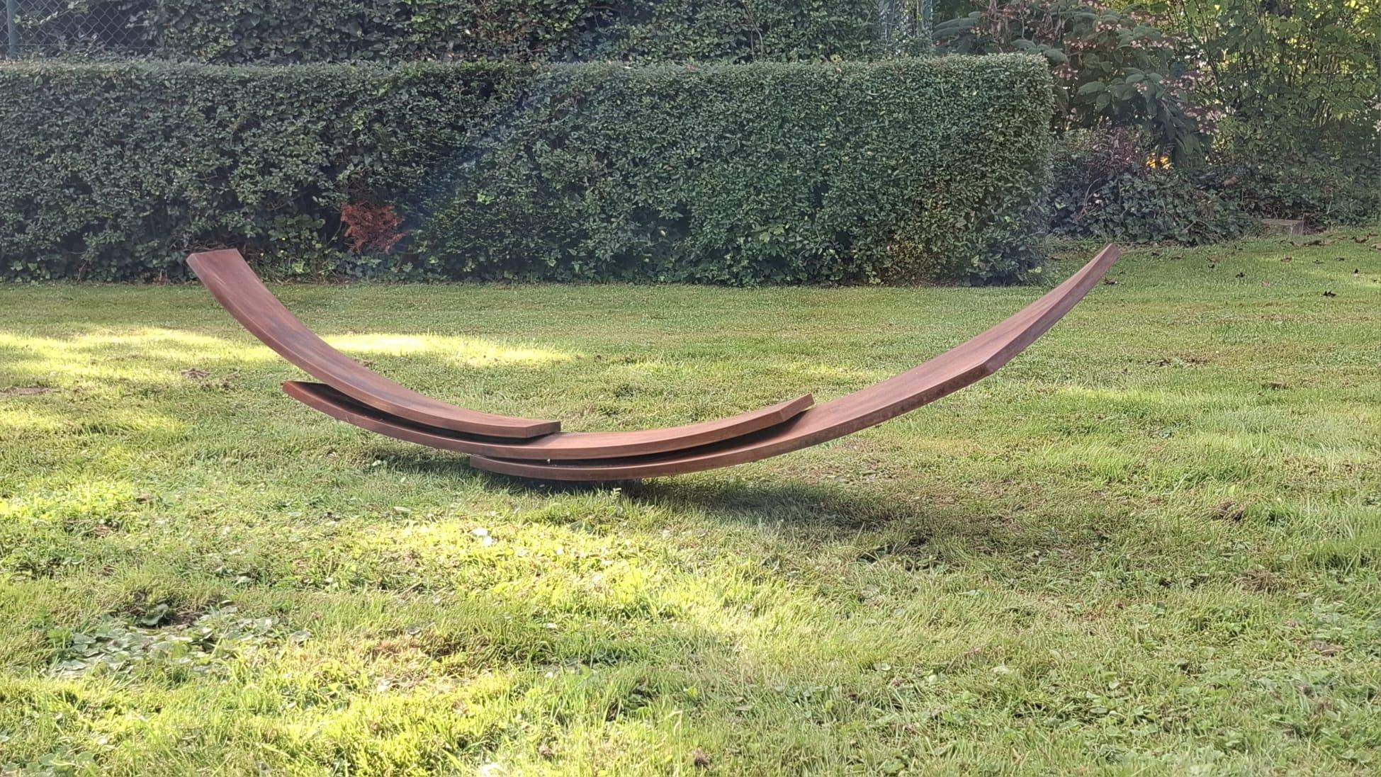 Large Balance by Kuno Vollet Contemporary rusted steel sculpture for In/Outdoors For Sale 5