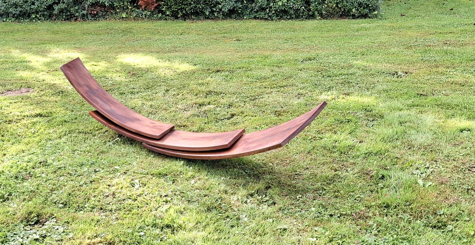 Large Balance by Kuno Vollet Contemporary rusted steel sculpture for In/Outdoors For Sale 6