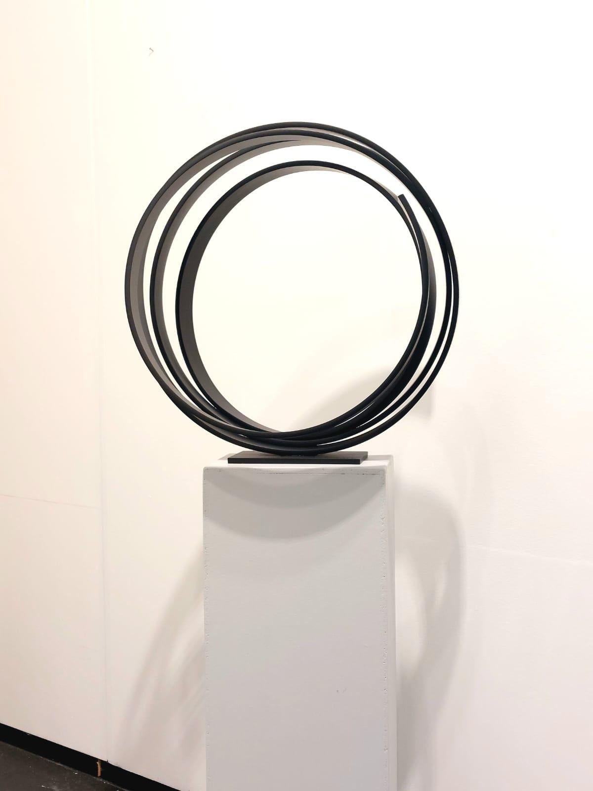 Large Black Orbit by Kuno Vollet - Large Contemporary Round Orbit sculpture  For Sale 5