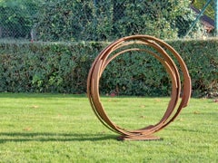 Large Orbit by Kuno Vollet - Contemporary Rusted Steel sculpture for Outdoors