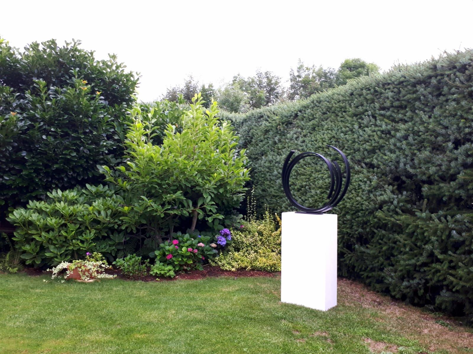 Path by Kuno Vollet - Minimal Contemporary Black Circle Steel Sculpture 7