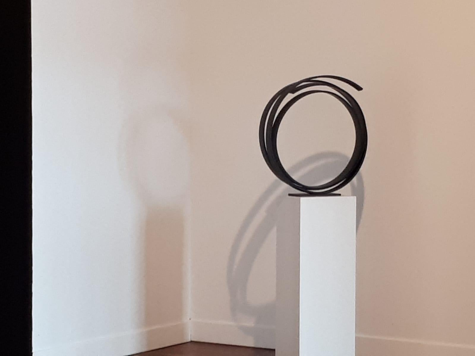 Path by Kuno Vollet - Minimal Contemporary Black Circle Steel Sculpture 8