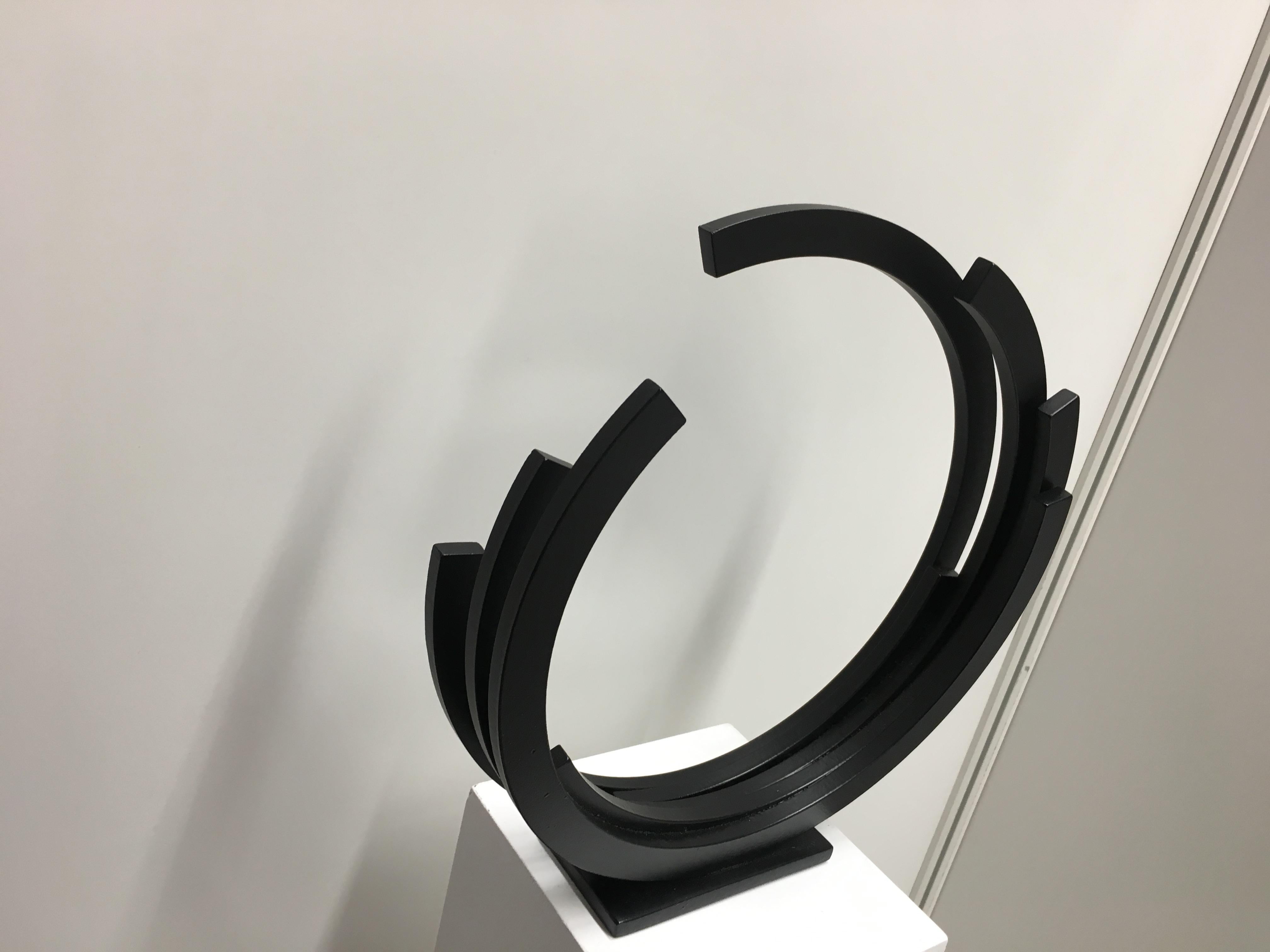 Perpetuity Black Steel Half Circle Contemporary Minimal sculpture by Kuno Vollet 1