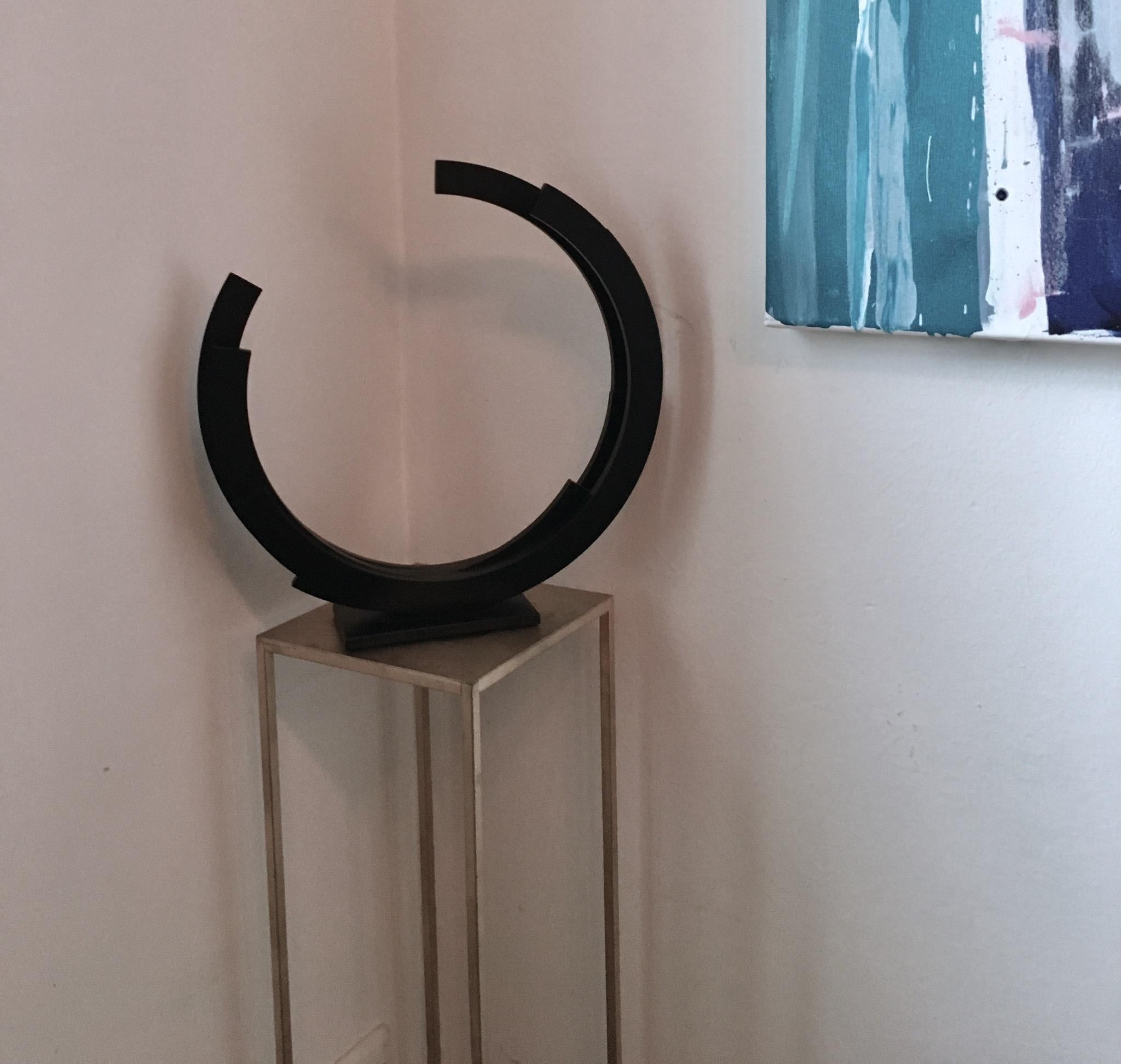 Perpetuity Black Steel Half Circle Contemporary Minimal sculpture by Kuno Vollet 6