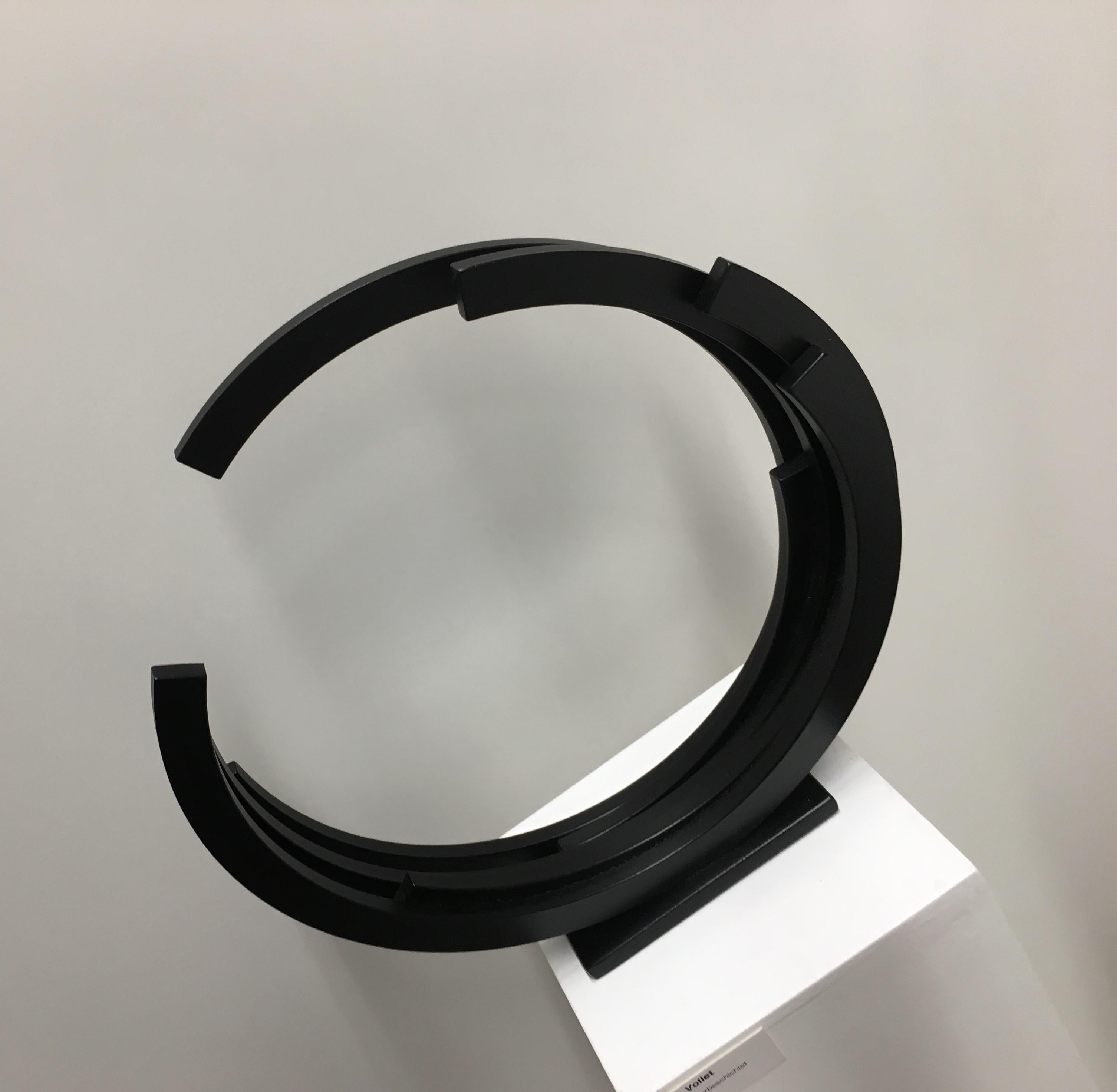 Perpetuity Black Steel Half Circle Contemporary Minimal sculpture by Kuno Vollet 2