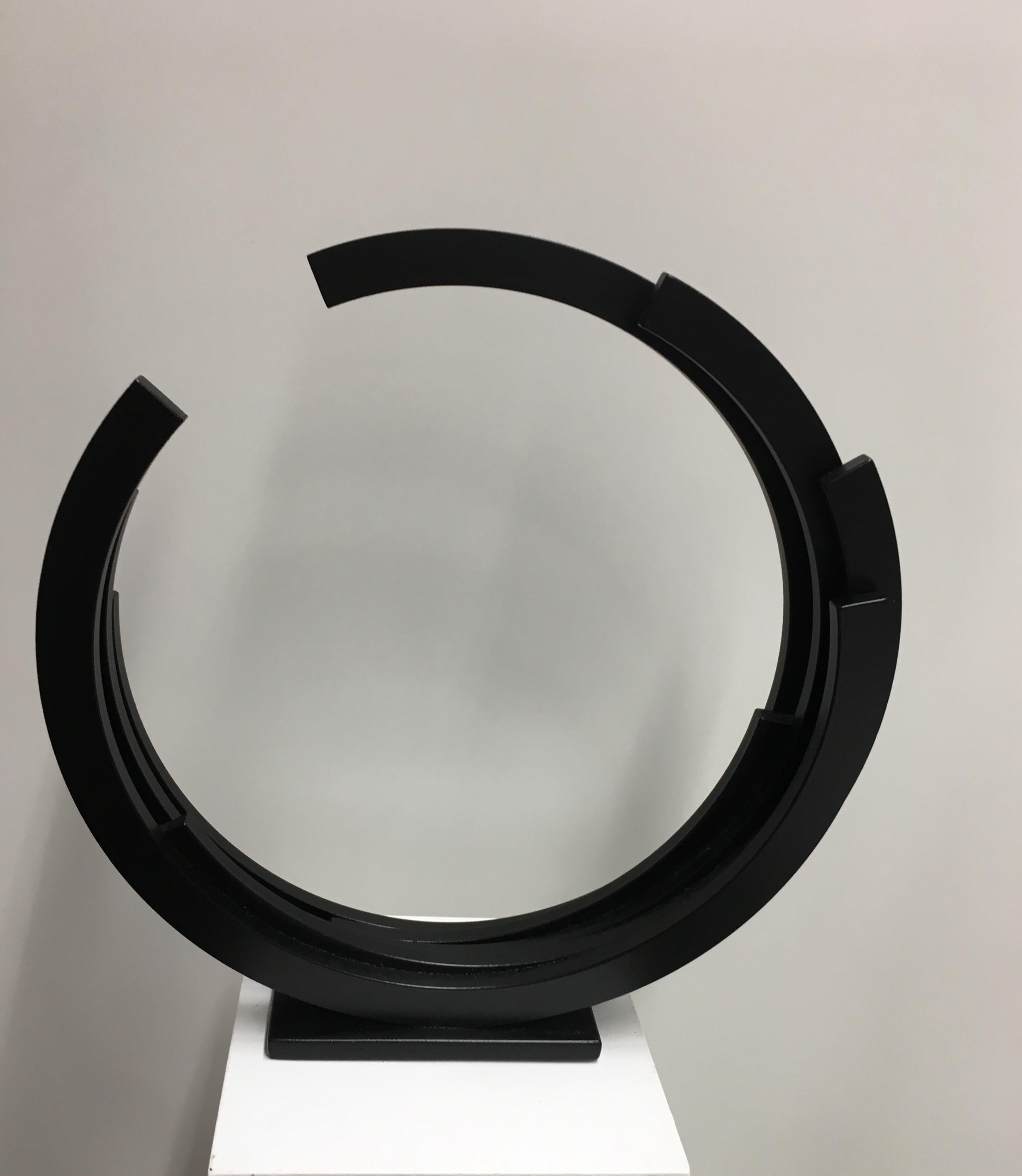 Perpetuity Black Steel Half Circle Contemporary Minimal sculpture by Kuno Vollet