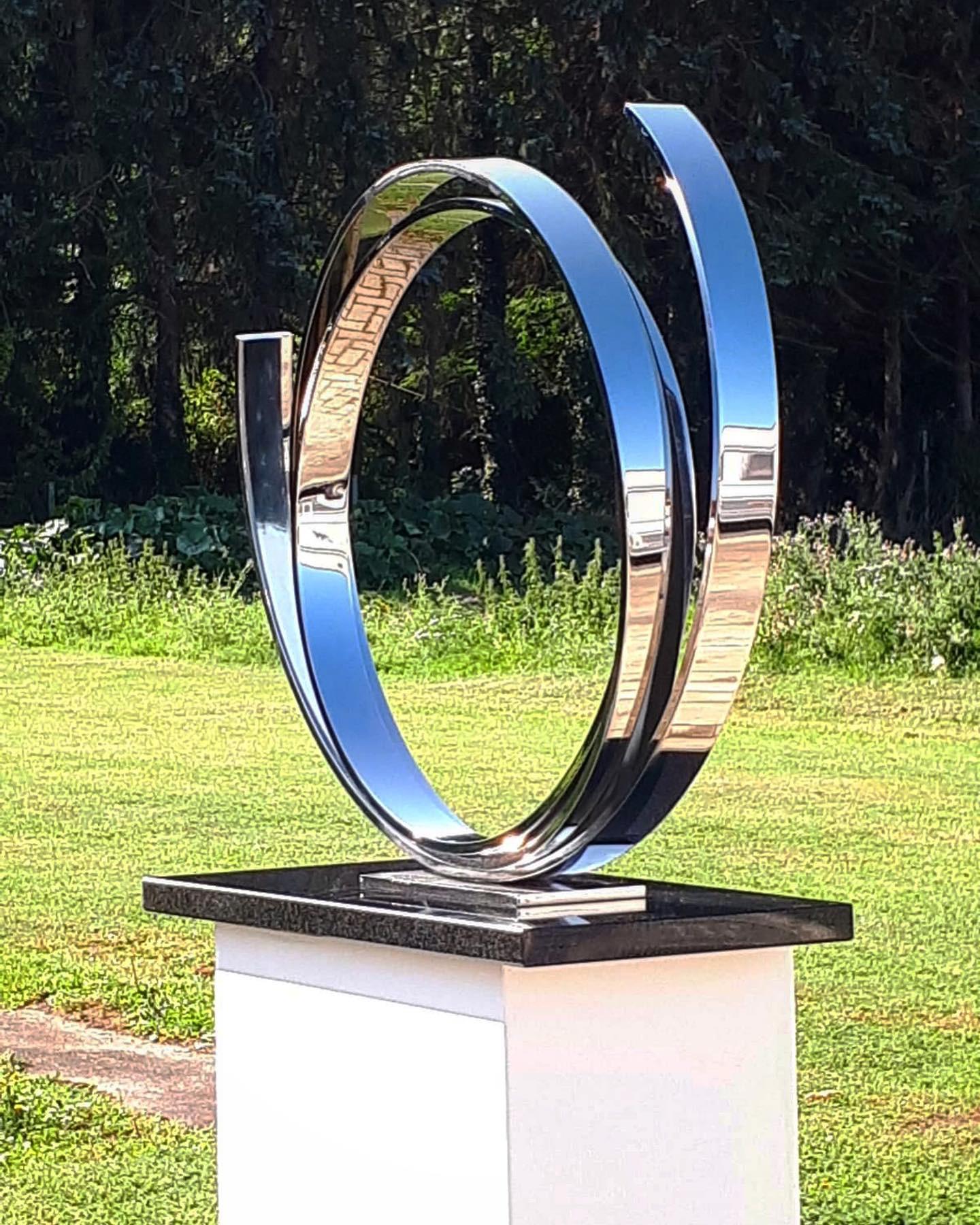 Silver Orbit by Kuno Vollet - Contemporary Sculpture for indoor or outdoor 1
