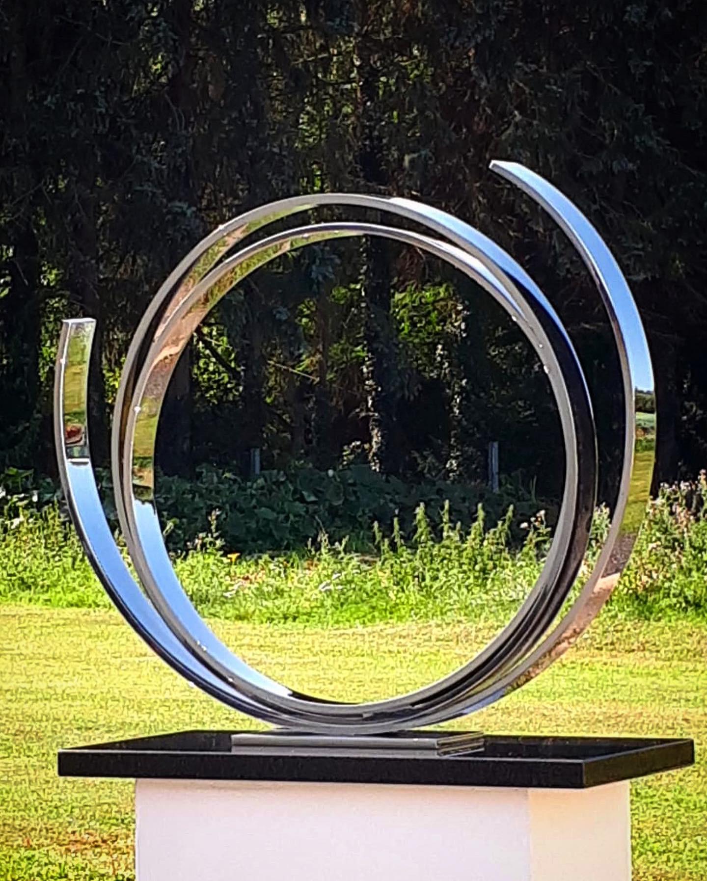 Silver Orbit by Kuno Vollet - Contemporary Sculpture for indoor or outdoor 2