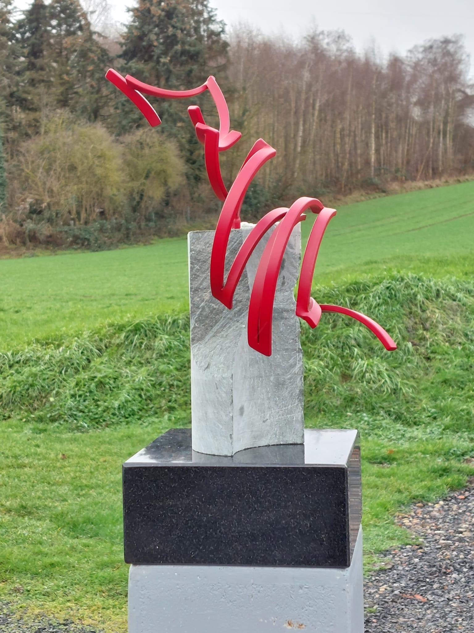 Spiraling Upward by Kuno Vollet Contemporary Steel Sculpture for indoor/ outdoor For Sale 2