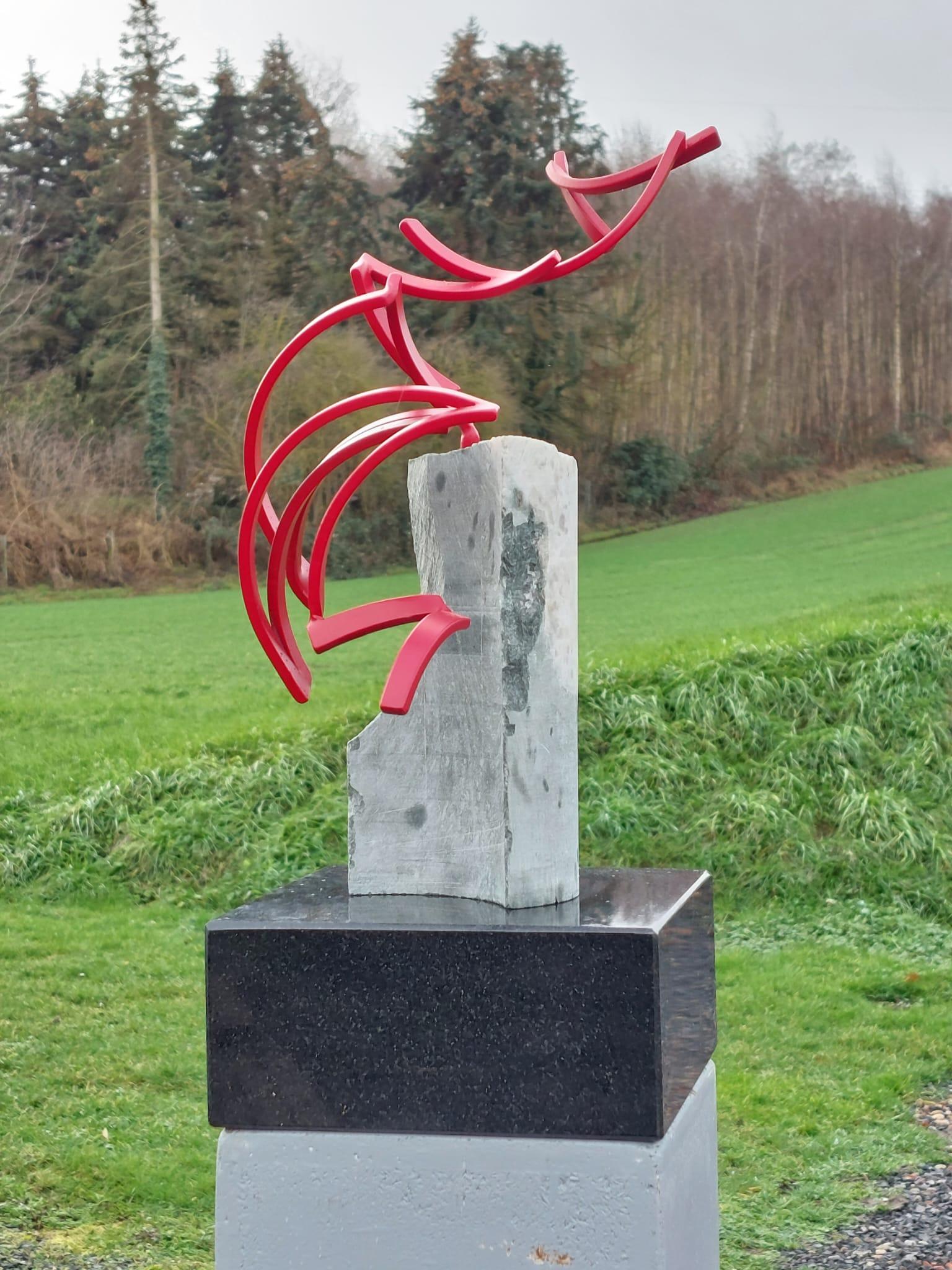 Spiraling Upward by Kuno Vollet Contemporary Steel Sculpture for indoor/ outdoor For Sale 3
