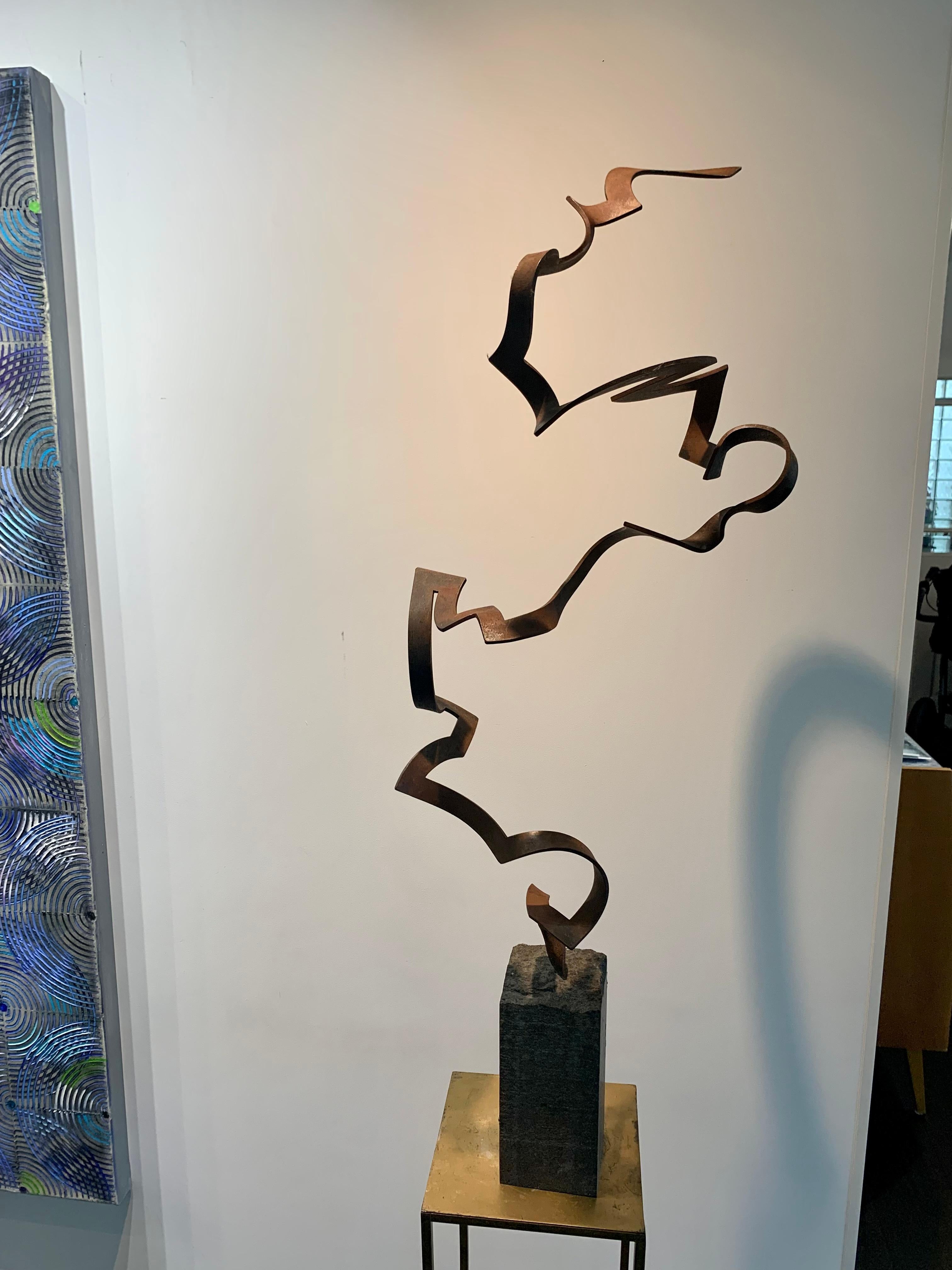 Steel Dance by Kuno Vollet Contemporary Steel Sculpture for indoor or outdoor For Sale 1
