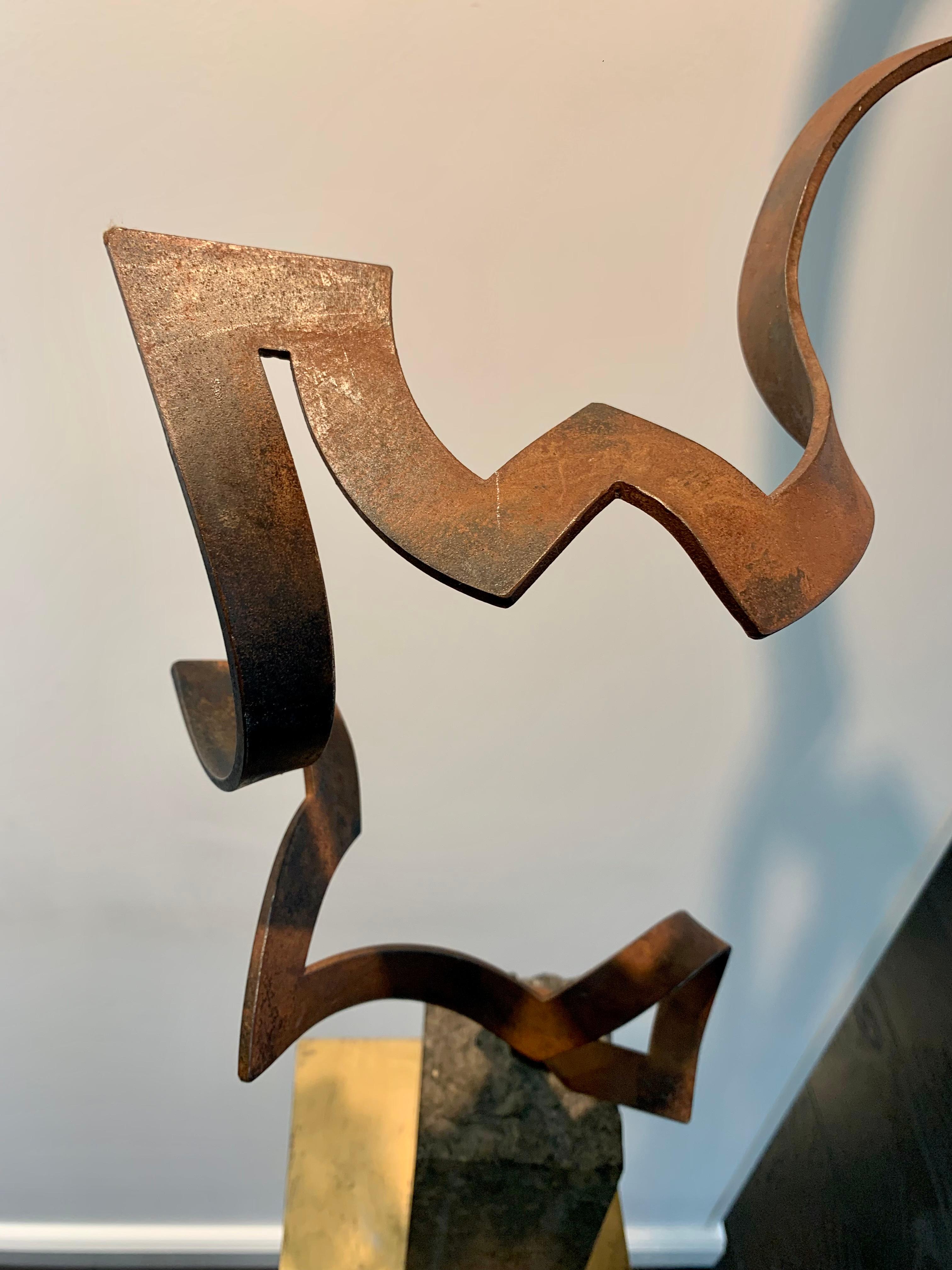 Steel Dance by Kuno Vollet Contemporary Steel Sculpture for indoor or outdoor For Sale 4