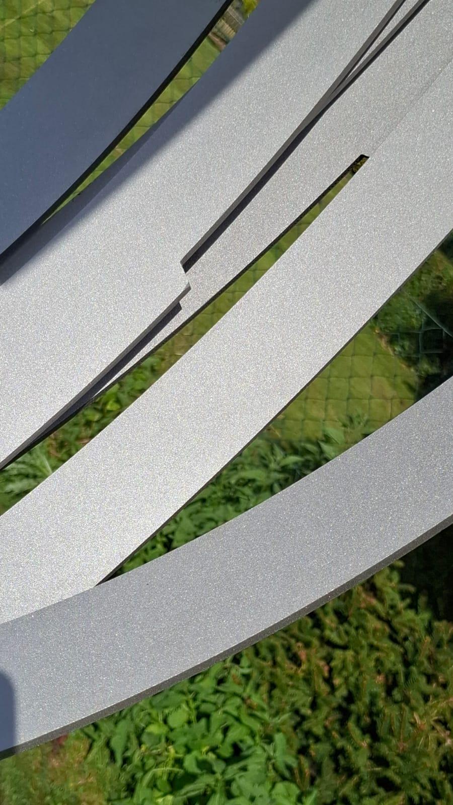 Steel Orbit by Kuno Vollet -Contemporary brushed steel sculpture for In/Outdoors For Sale 5