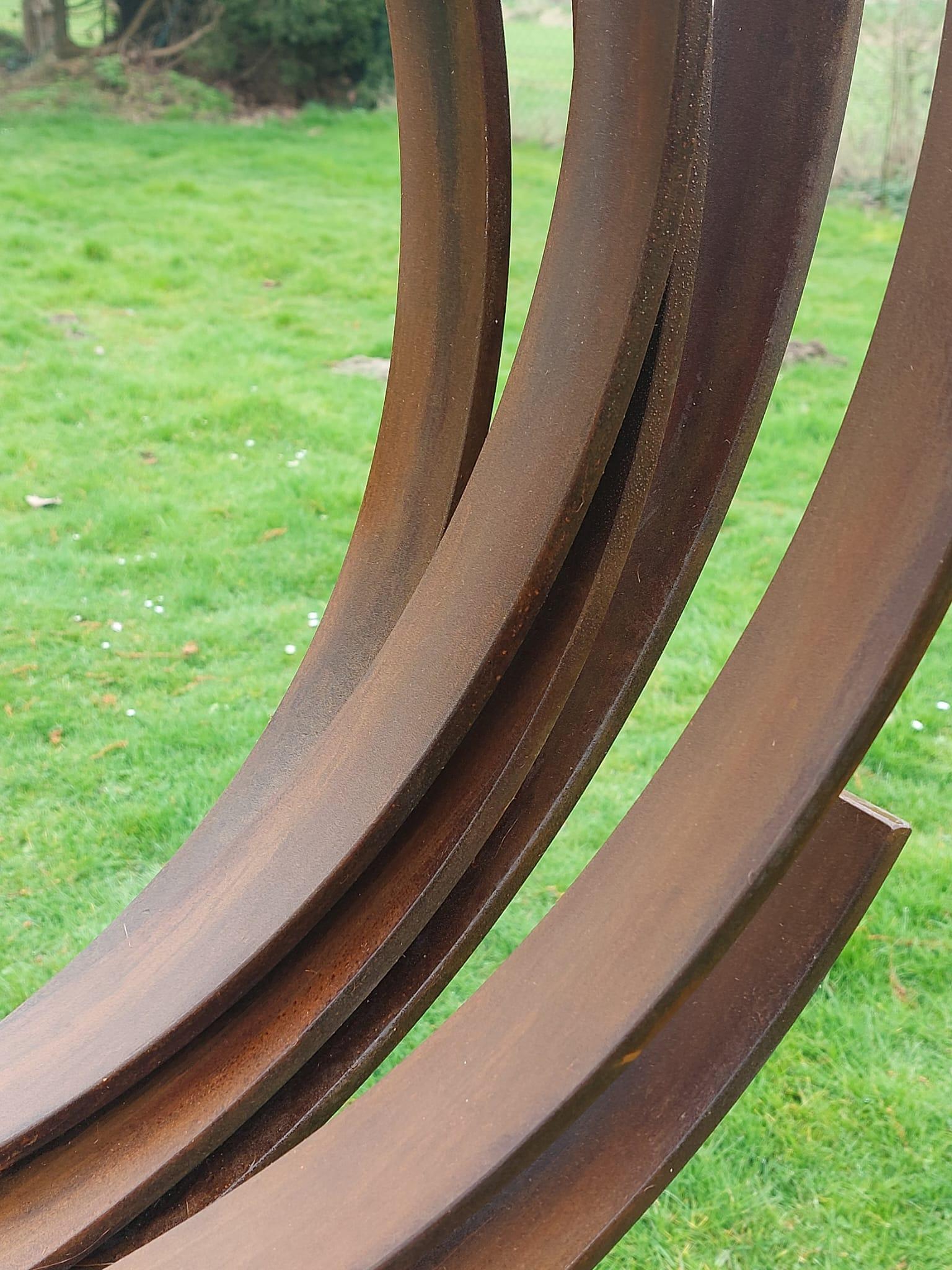 Steel Orbit by Kuno Vollet - Contemporary Rusted sculpture for Outdoors For Sale 16