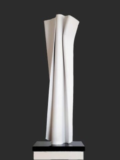 White Convolution by Kuno Vollet Contemporary Sculpture for indoor or outdoor